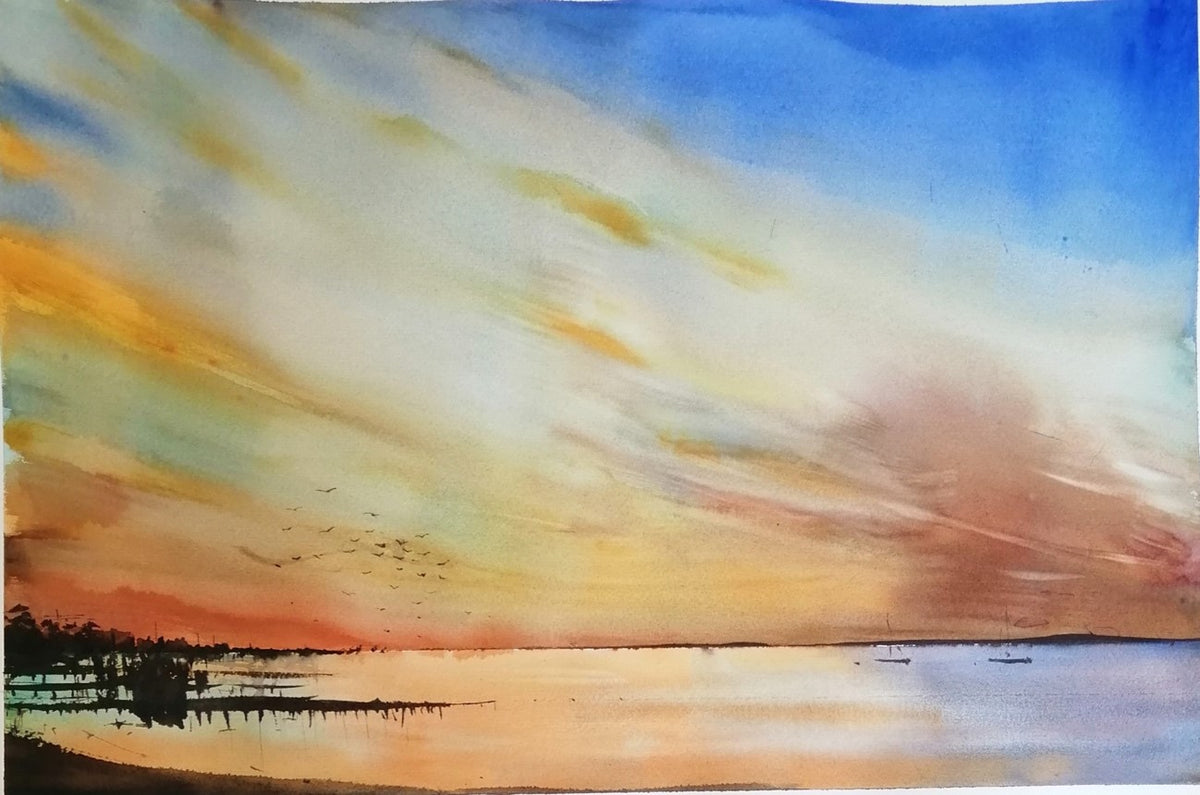 Mariano Albaladejo Pardo - Amanecer en el Mar Menor