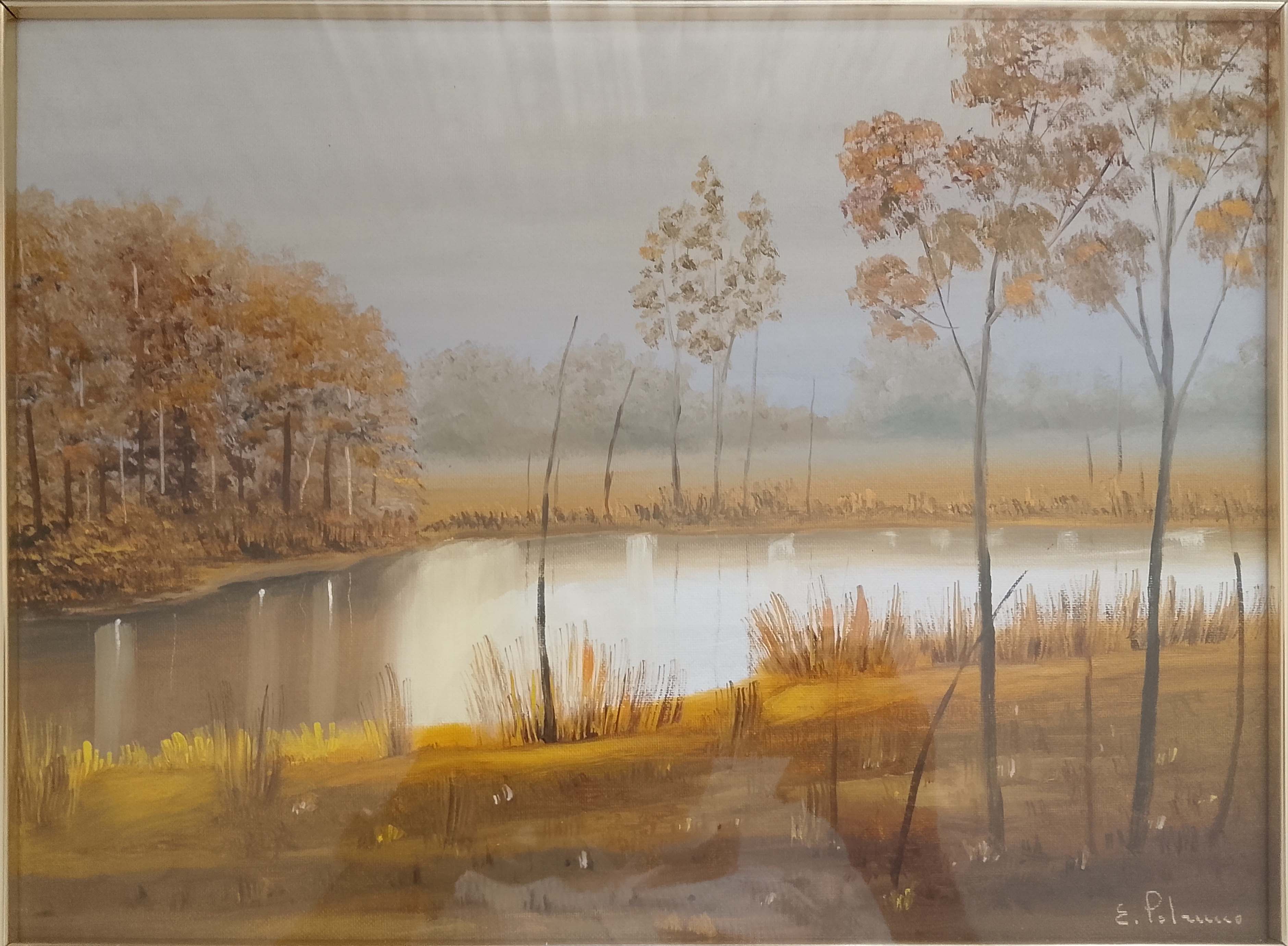 Paesaggio autunnale di Evasio Patrucco, olio su tela
