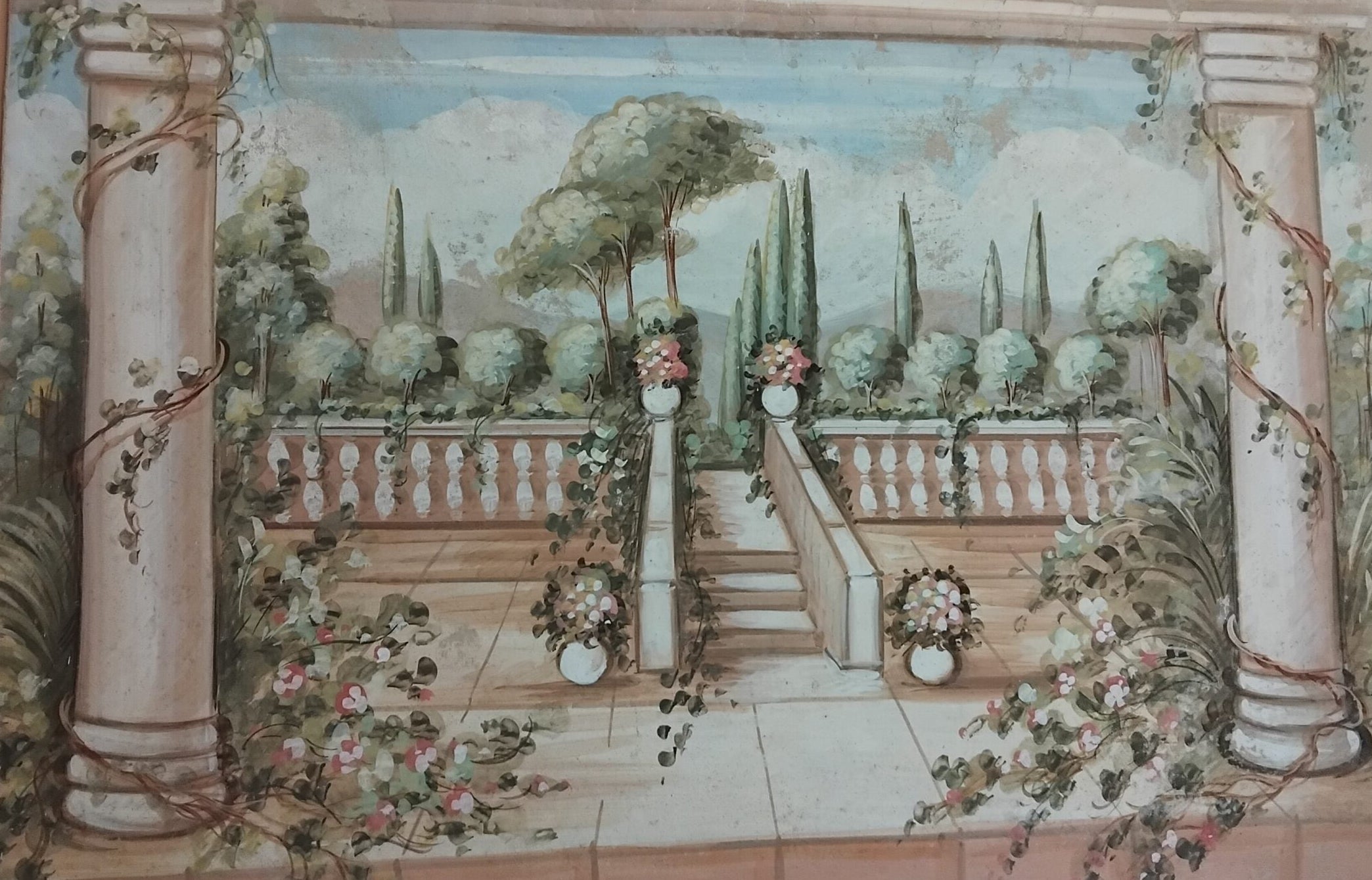 Senza titolo (paesaggio con colonne) – Affresco – Anonimo