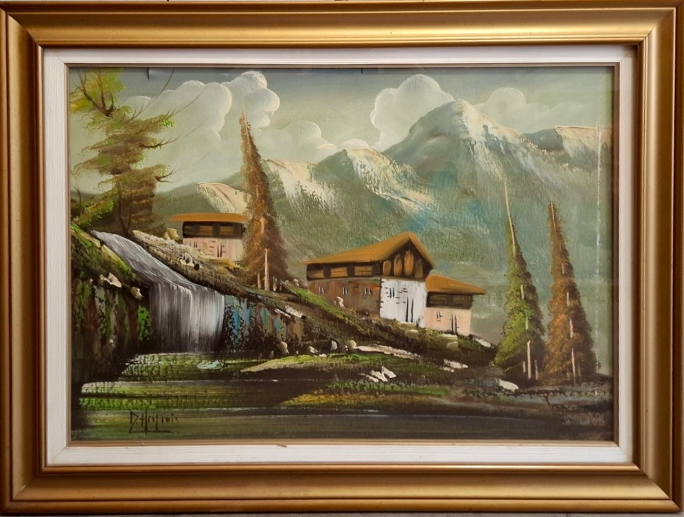 Autore ignoto - Senza titolo (paesaggio montano)