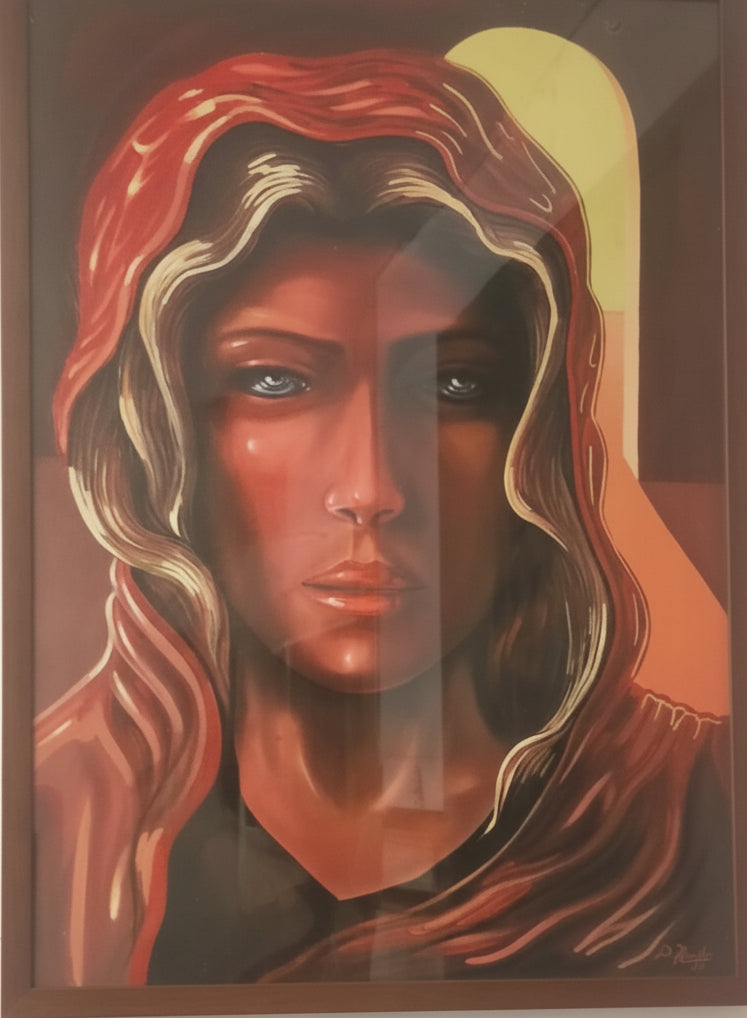 Volto di donna, olio su tela di Luciano Di Nardo