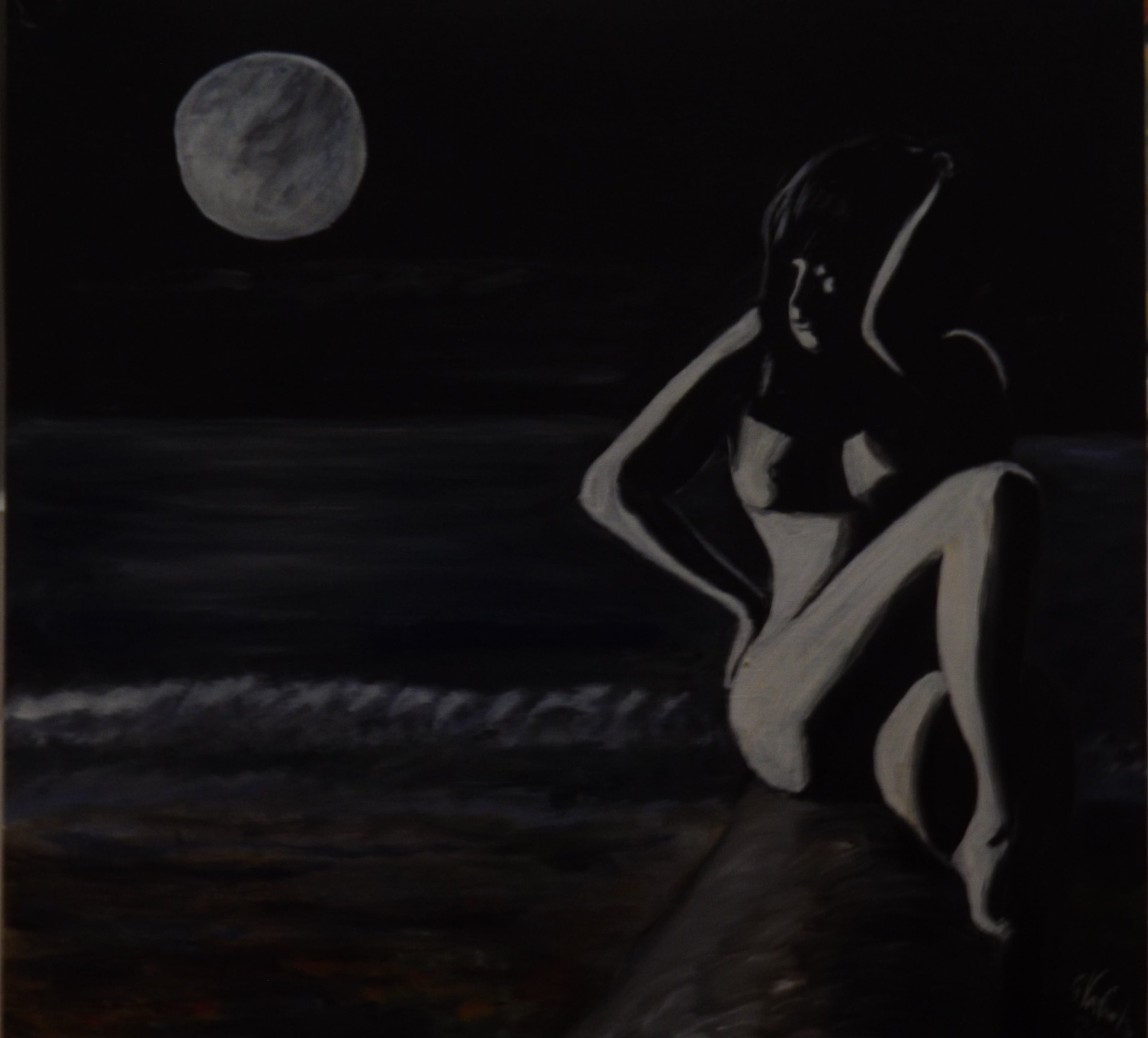 Valentini Giacomo Bañándose bajo la luna