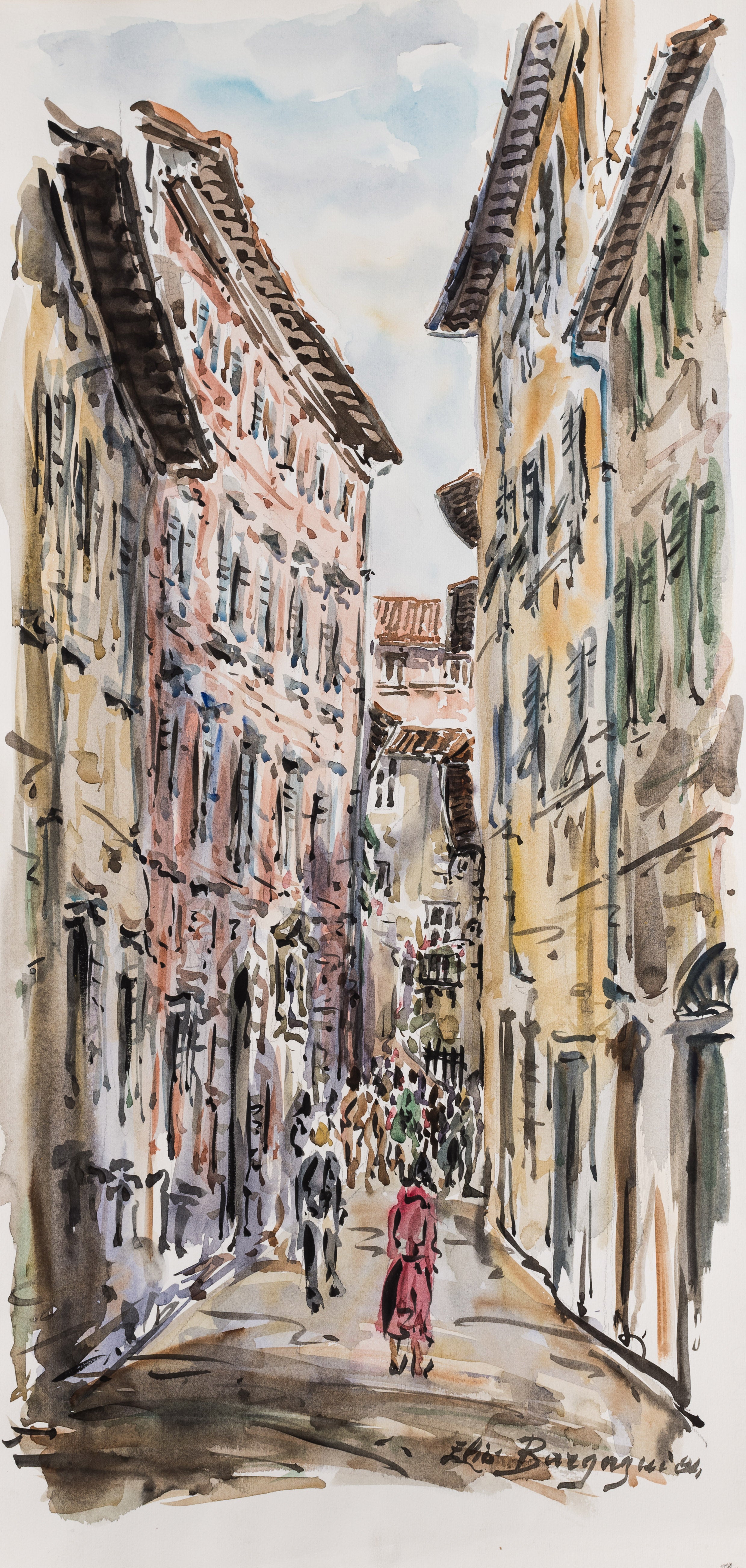 Scorcio di Lucca con persone