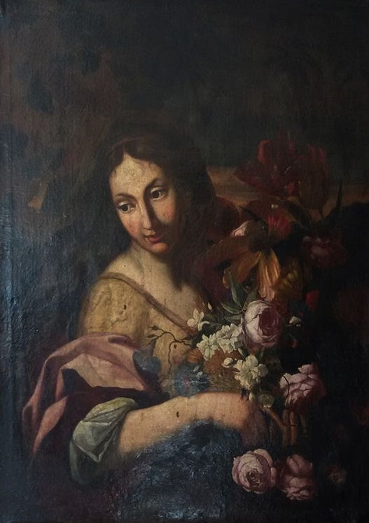 Artista Sconosciuto - Donna con fiori