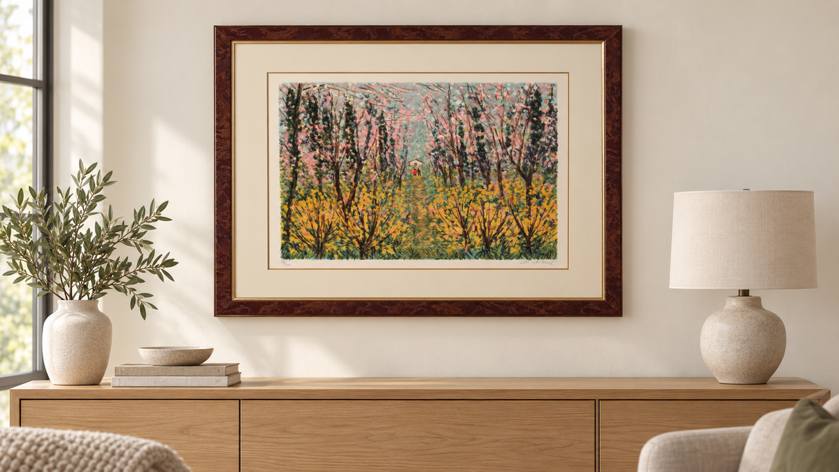 Primavera nel podere di Michele Cascella, serigrafia a colori