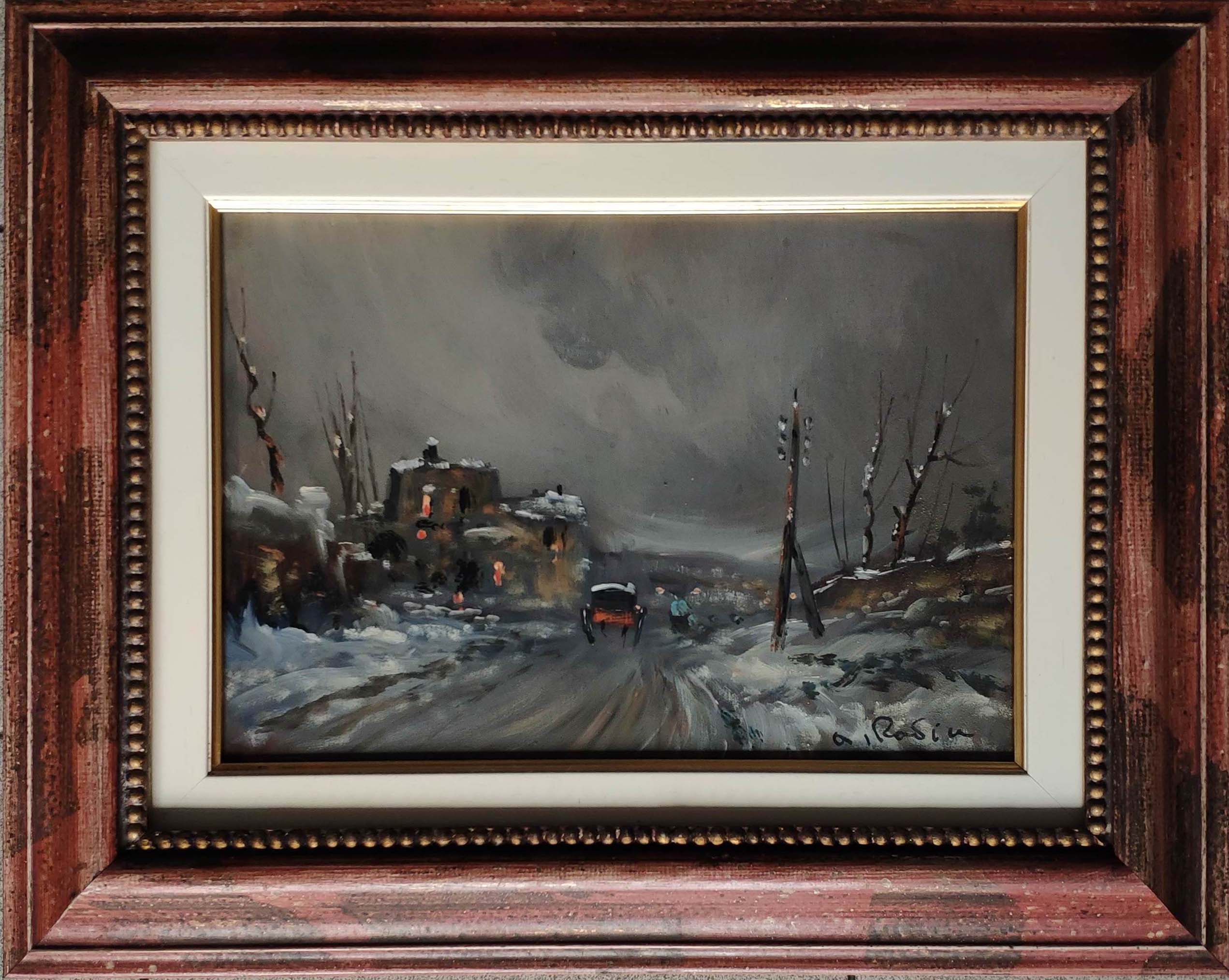 Augusto Radice - Nevicata con carrozza