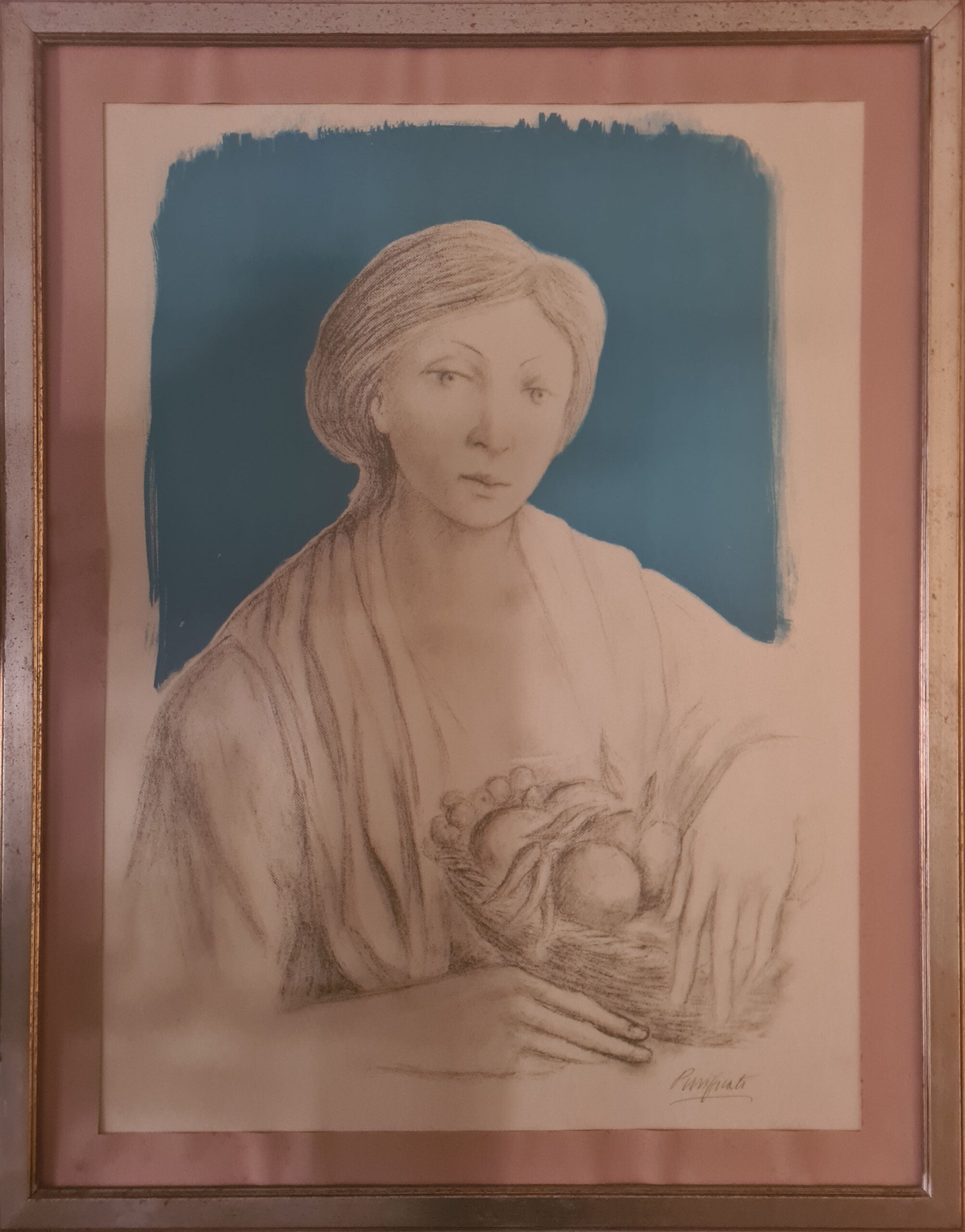 Domenico Purificato - Ritratto femminile con natura morta