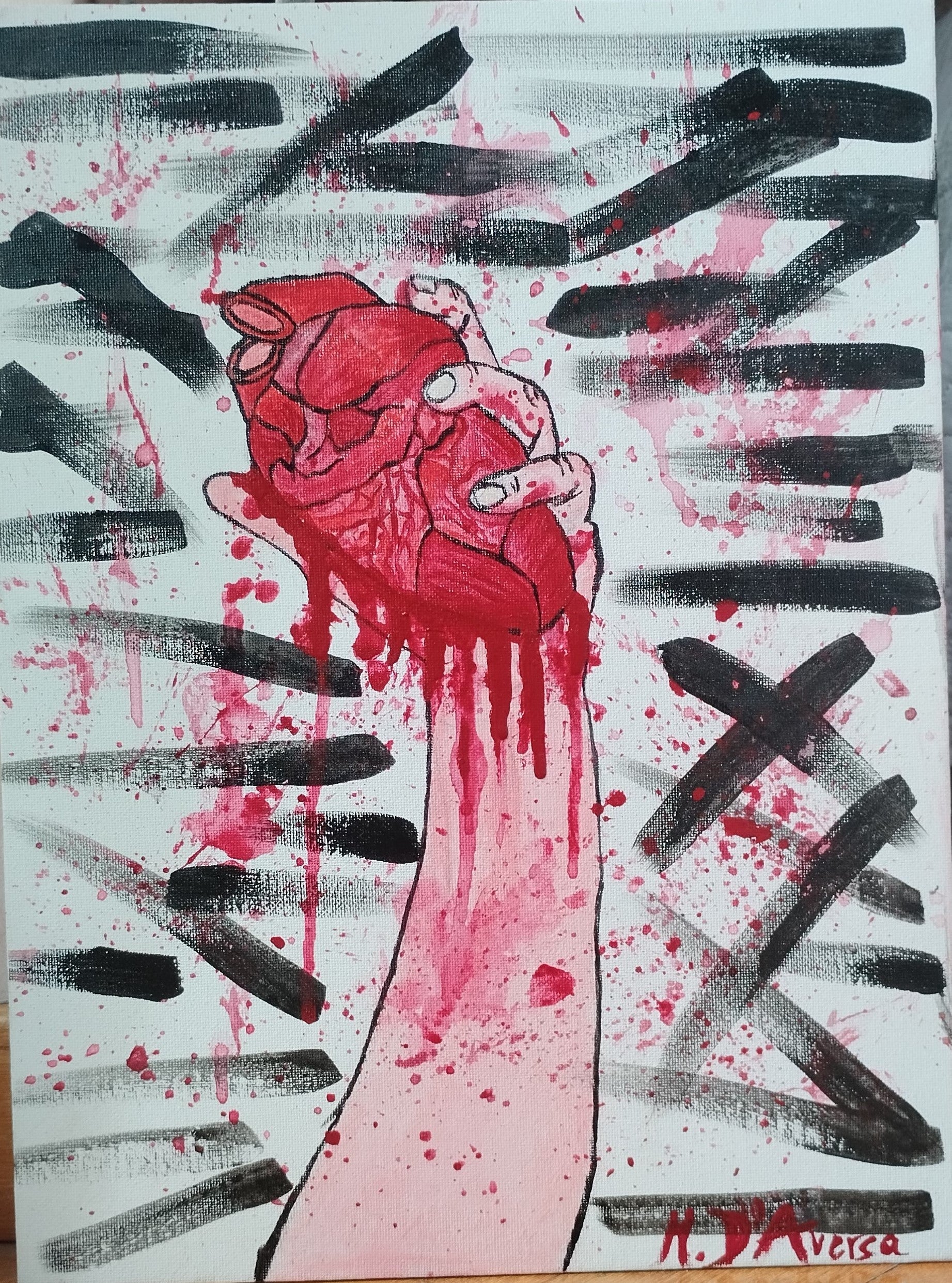My blood in your hand.