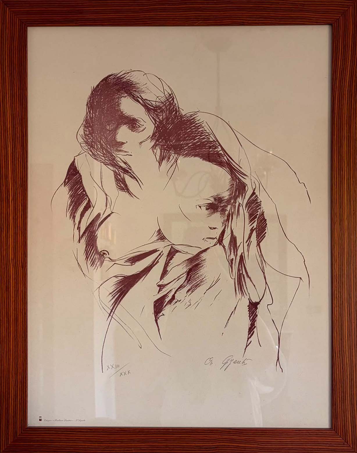 Maternità, di Antonio Gigante, carboncino