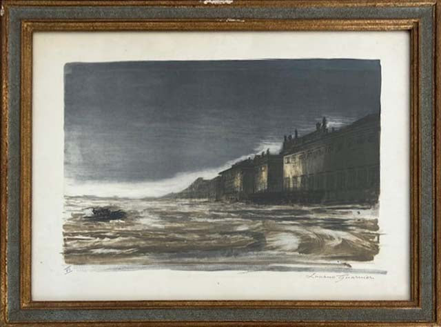Alluvione di Firenze, litografia di Luciano Guarnieri