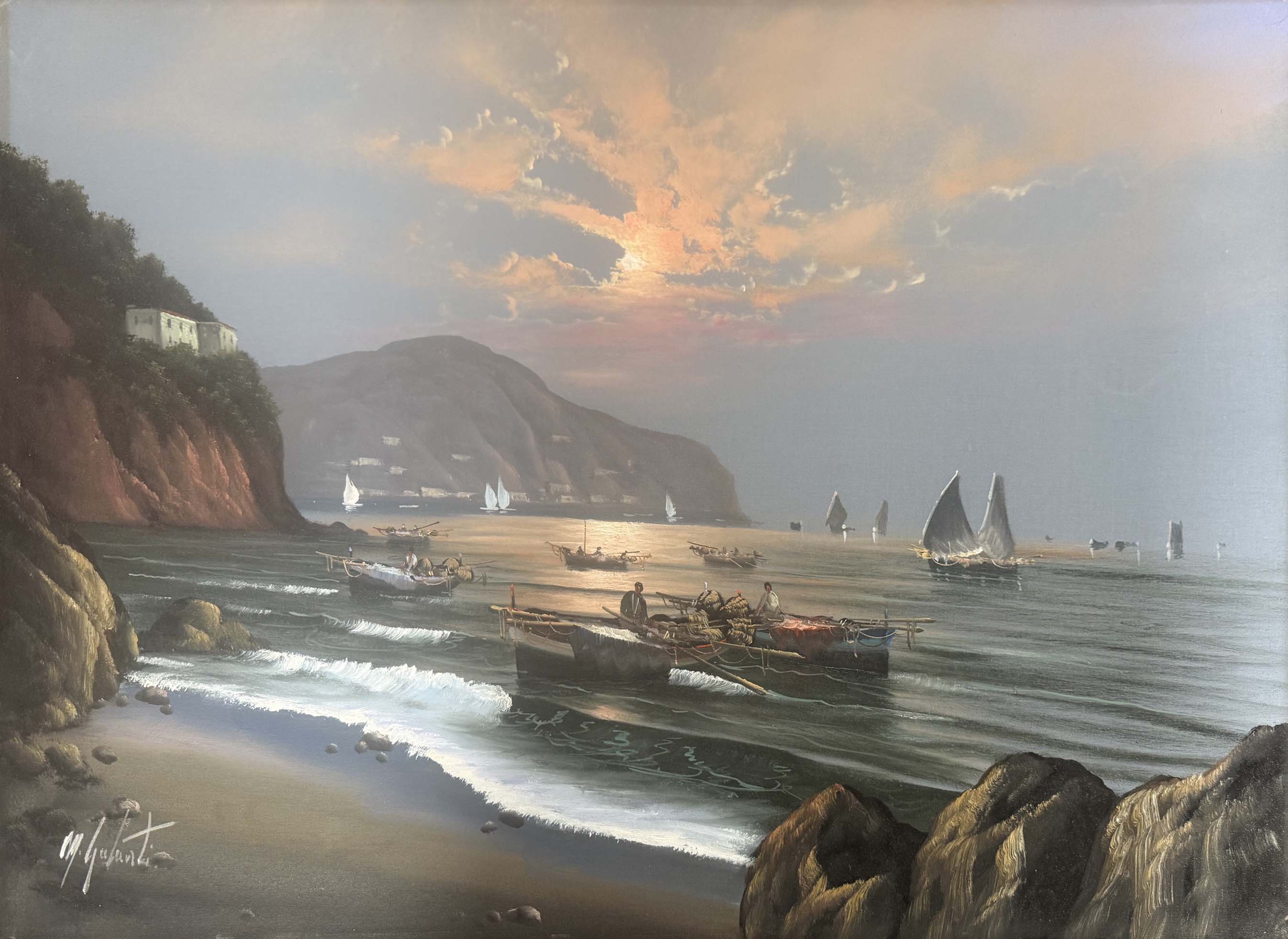 Senza titolo (marina) - Olio su tela - Mario Galanti