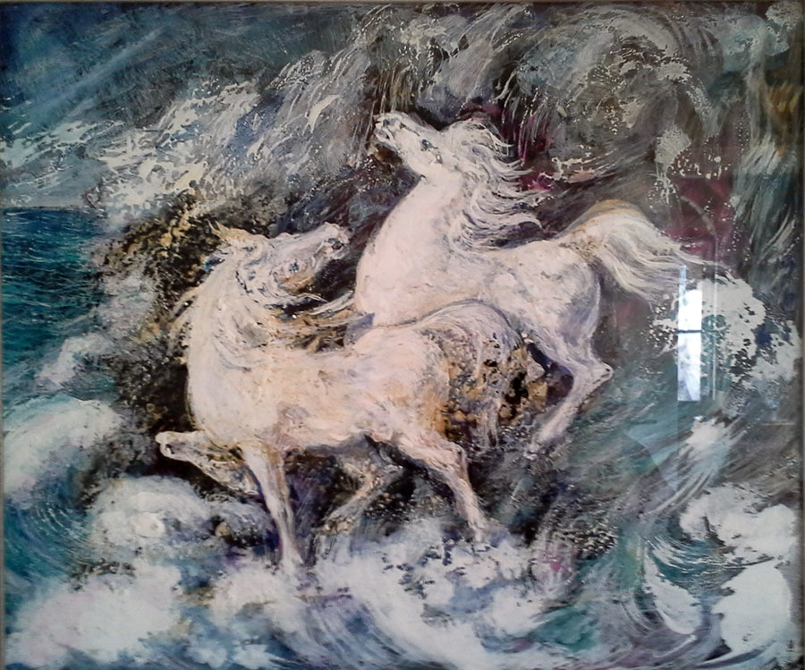 Aligi Sassu - Caballos en el mar
