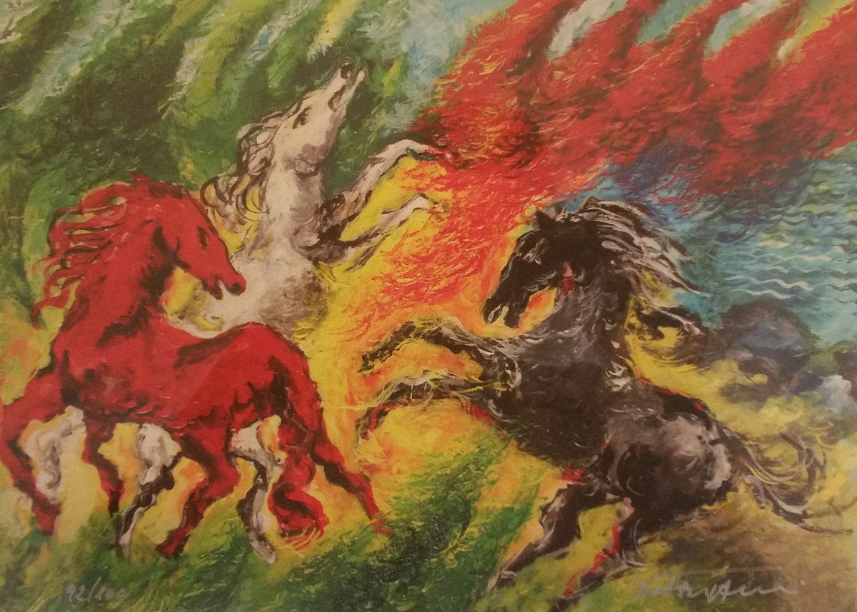 Mauro Capitani - Three Horses by the Sea