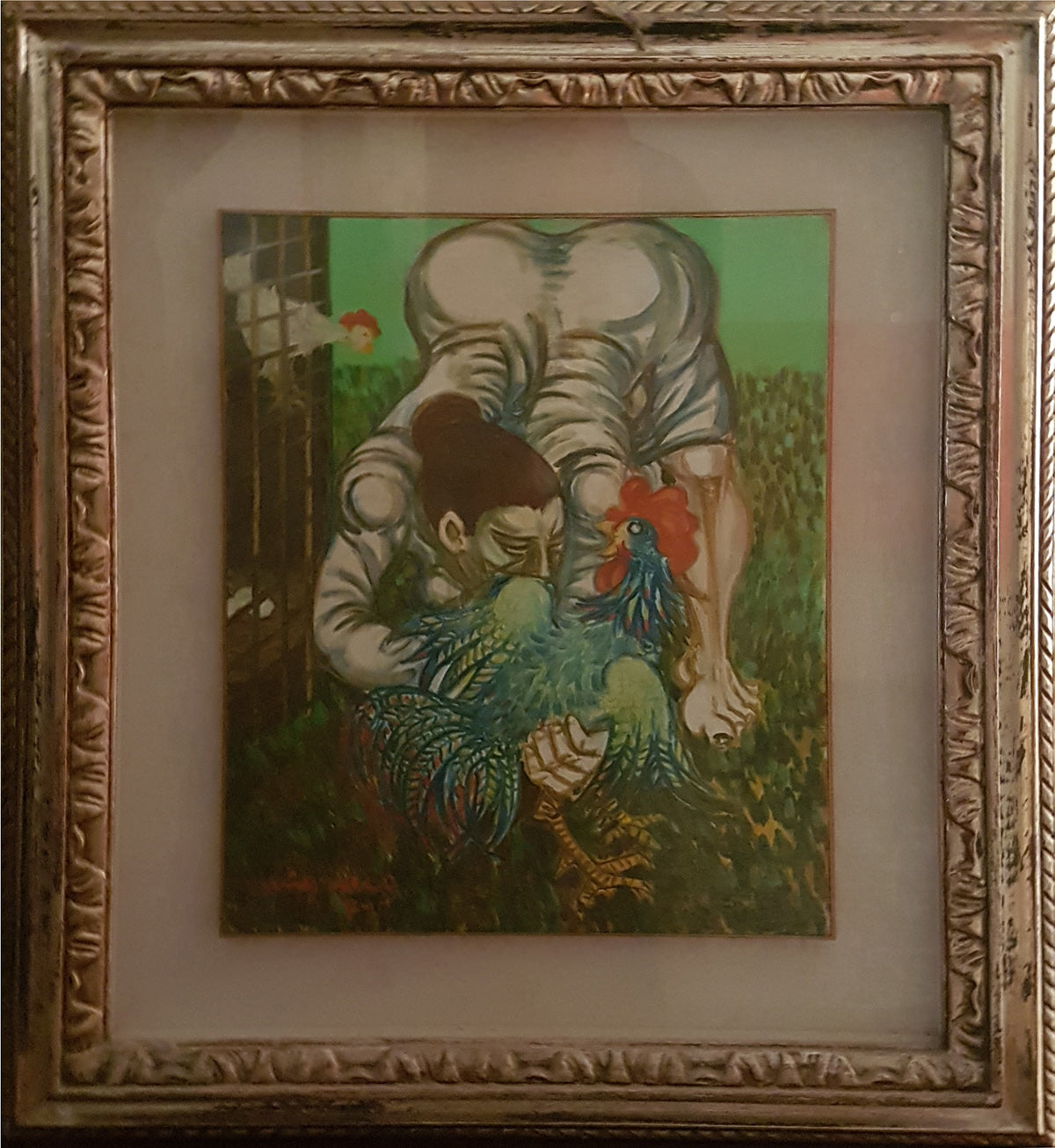 Giuseppe Migneco - Donna con gallo