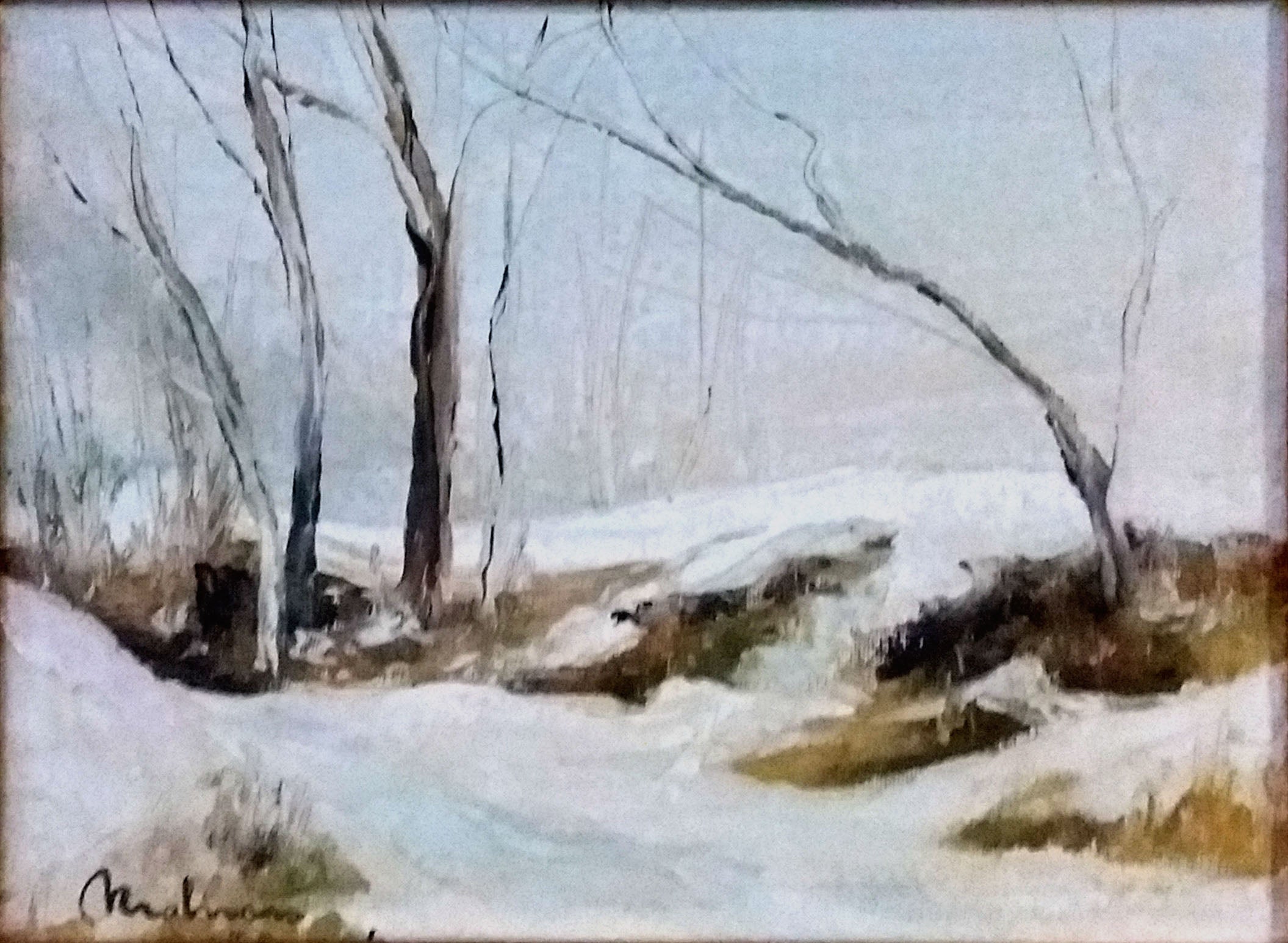 Bruno Molinaro - Paesaggio invernale , "nevicata"