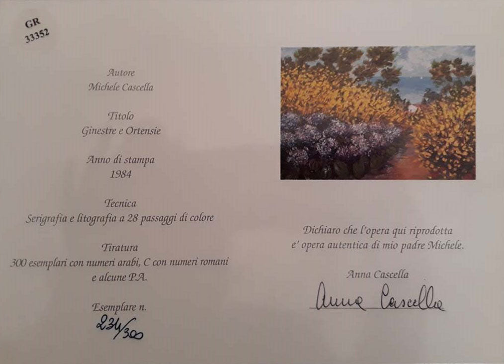 Michele Cascella - Ginestre e ortensie