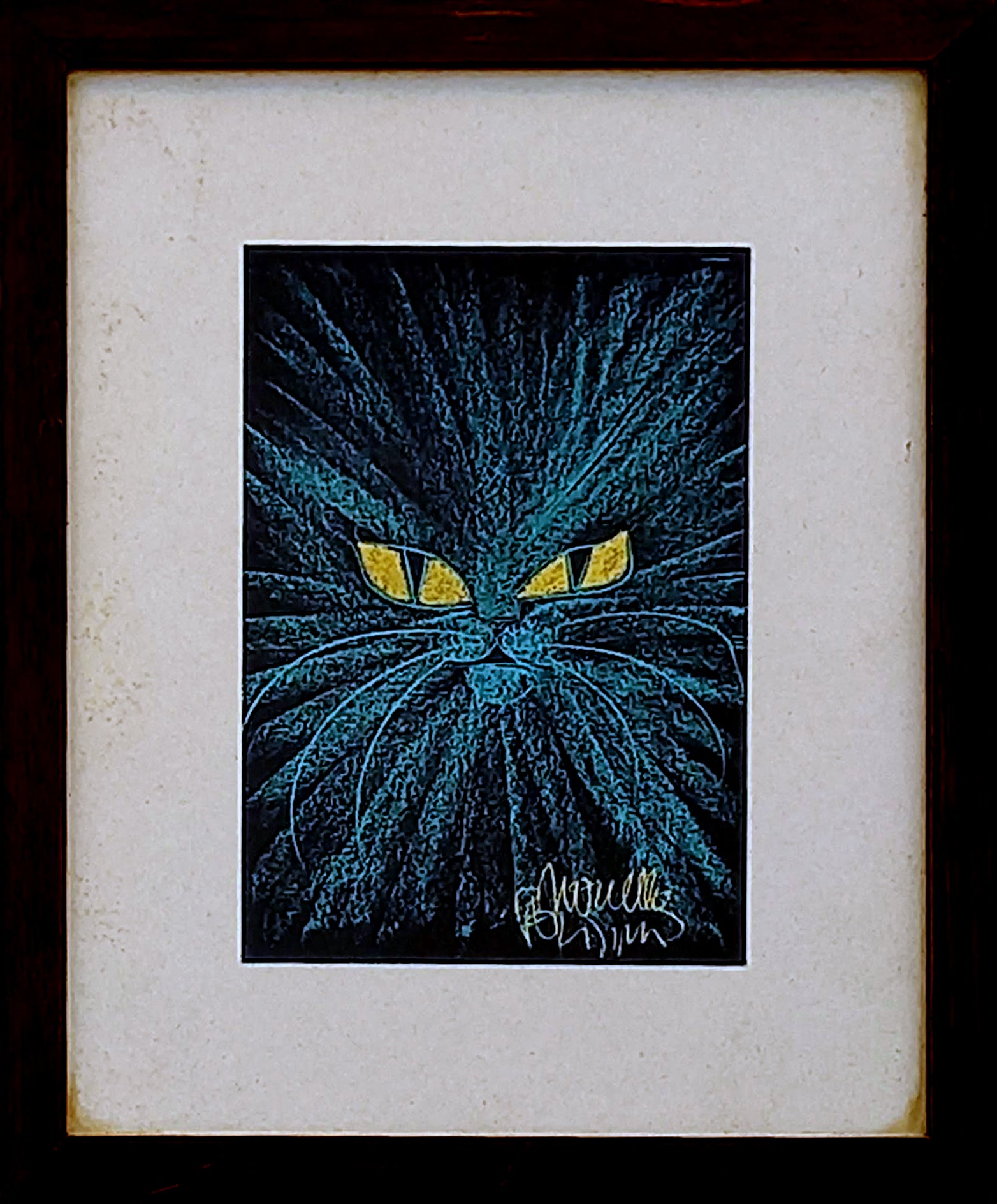 Novella Parigini - Rostro de mujer con gato - Gato