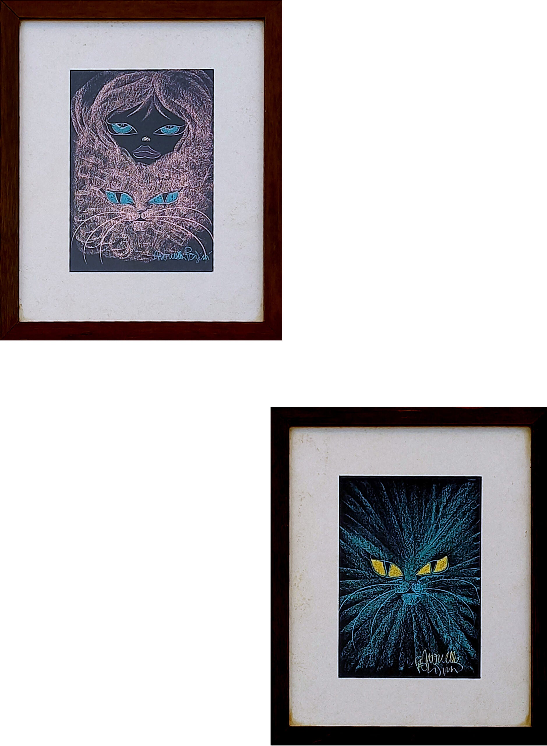 Novella Parigini - Viso di donna con gatto - Gatto