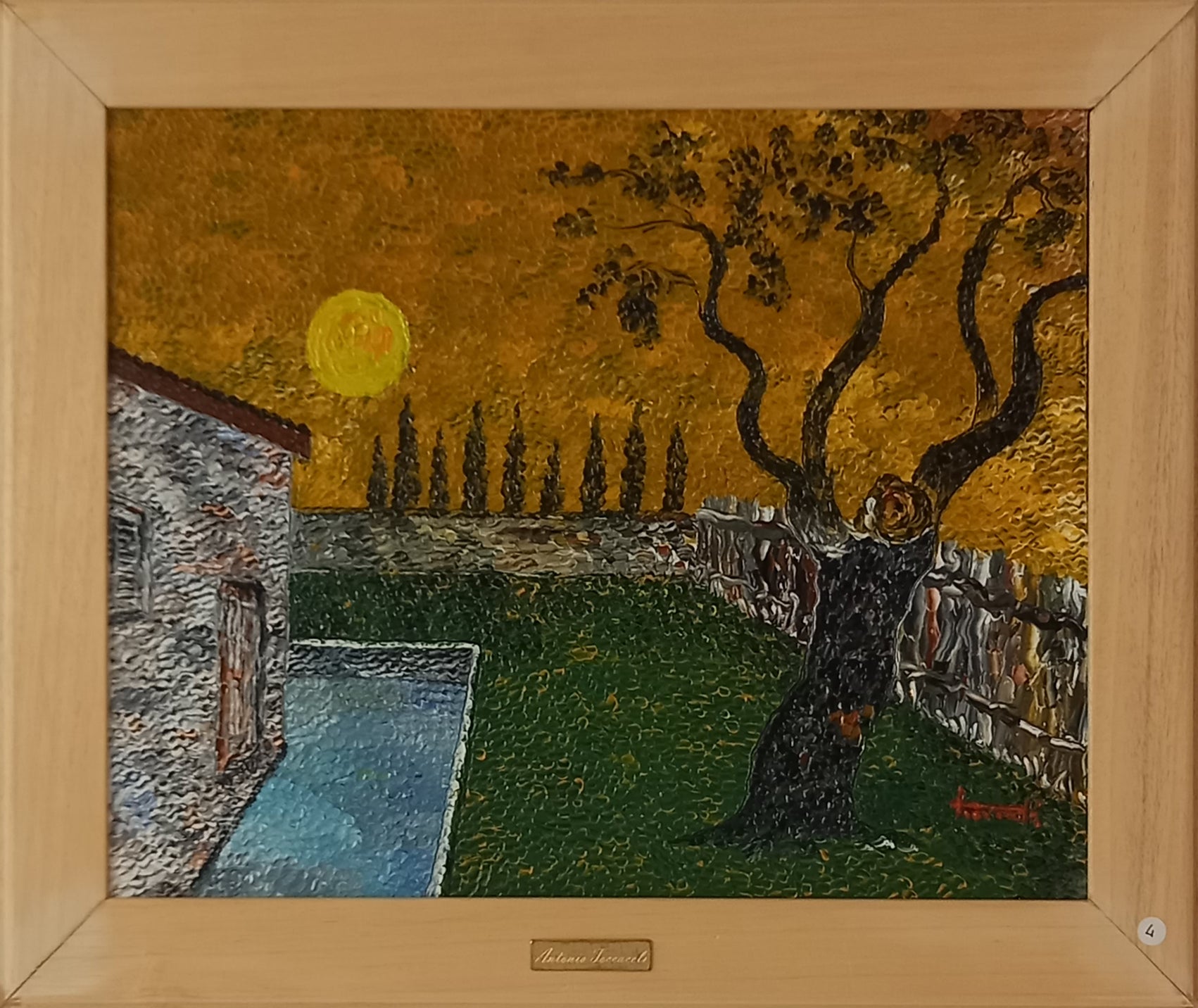 Antonio Toccaceli - Rincón con olivo y sol