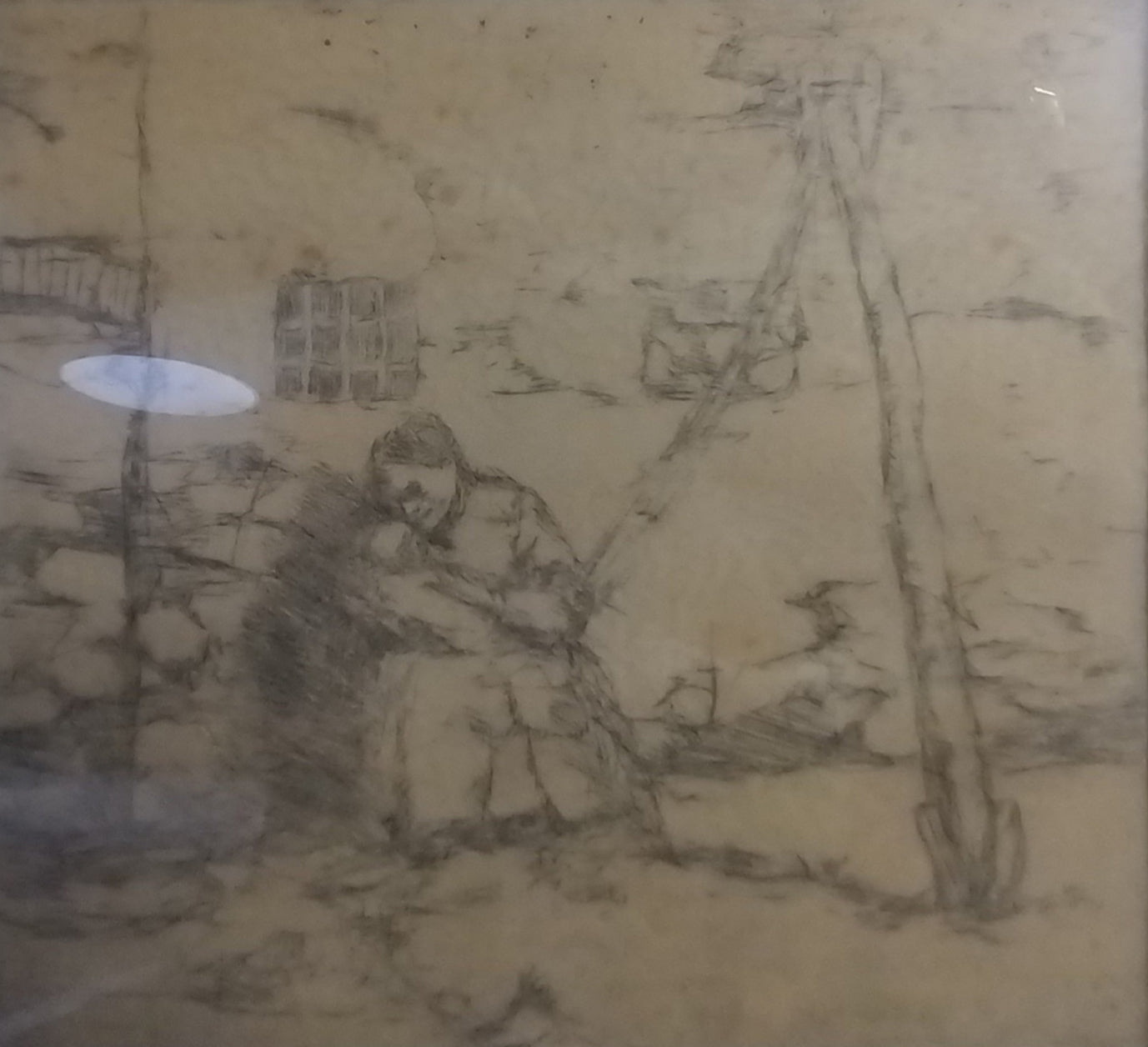 Lorenzo Gigli - Mamma con figlio, paesaggio agreste