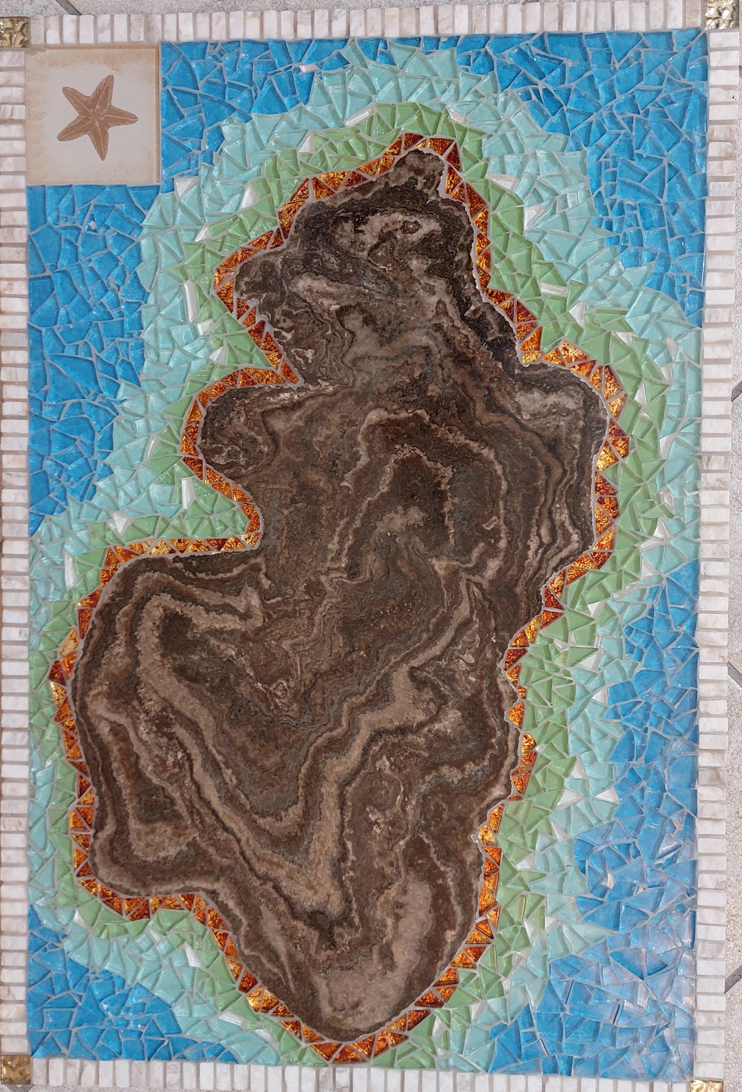 Quadro in mosaico di vetro dell'Isola che non c'è