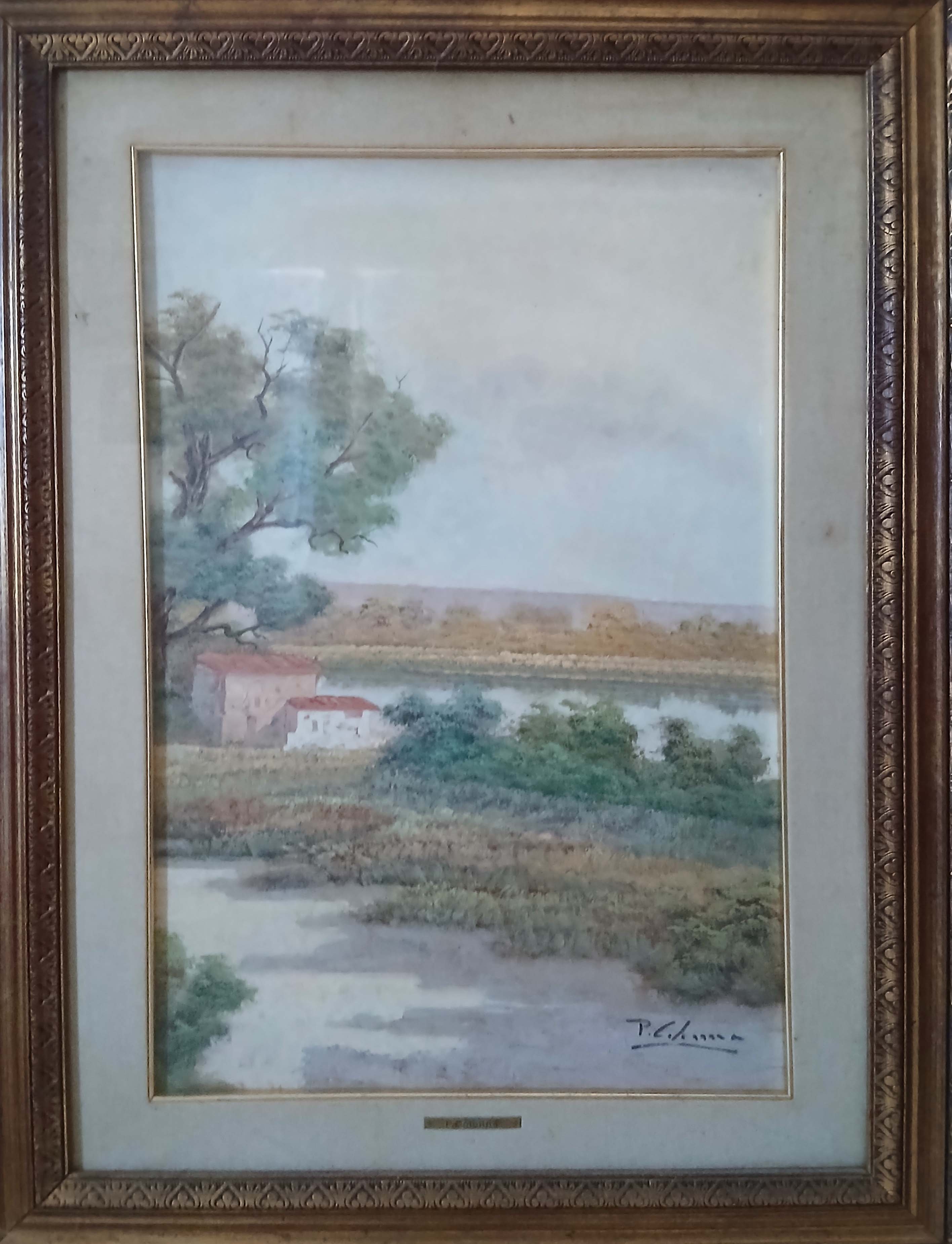 Senza titolo (paesaggio rurale) - Olio su tela - Pietro Colonna