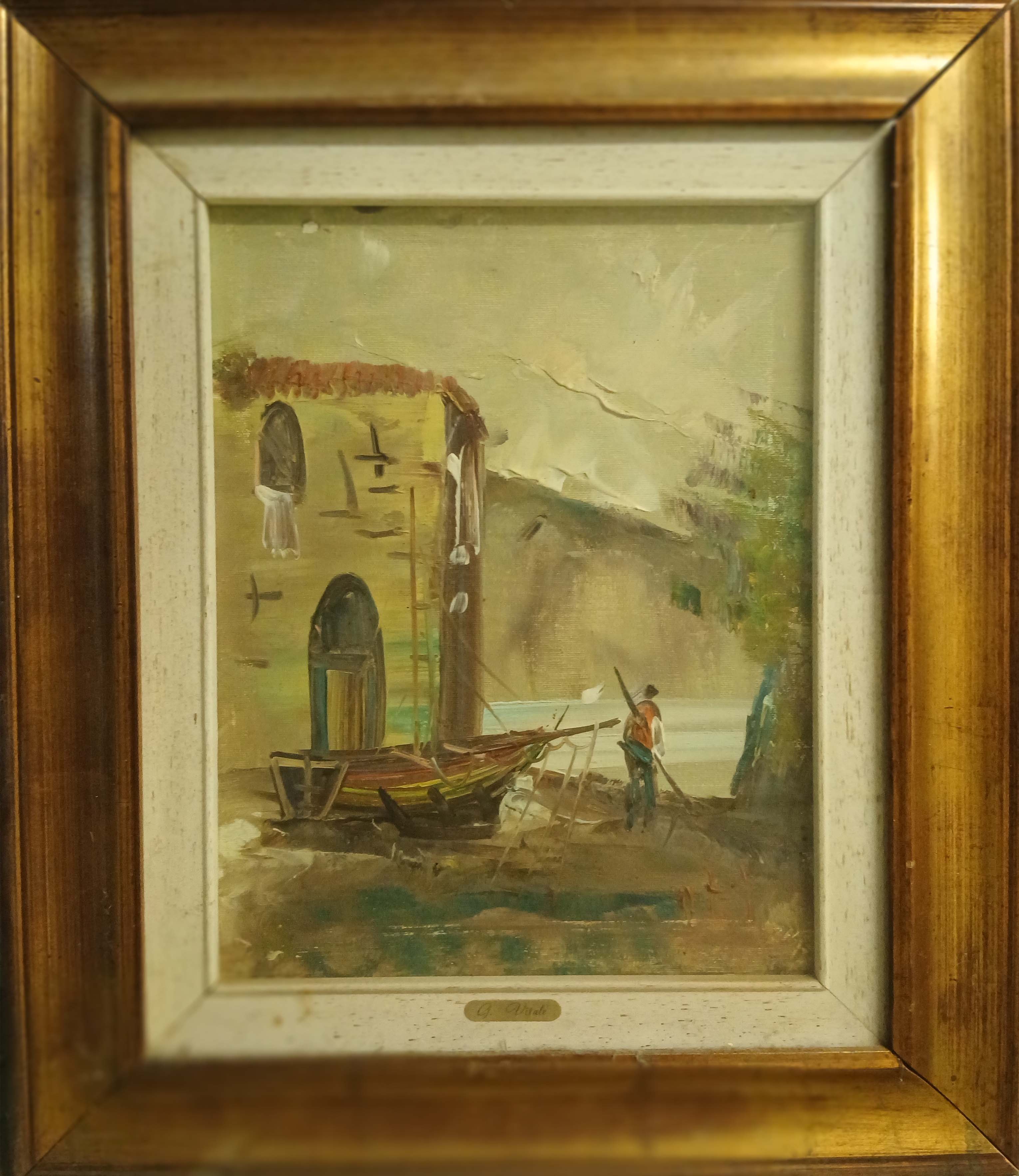 Senza titolo (paesaggio con figura) - G. Vitale