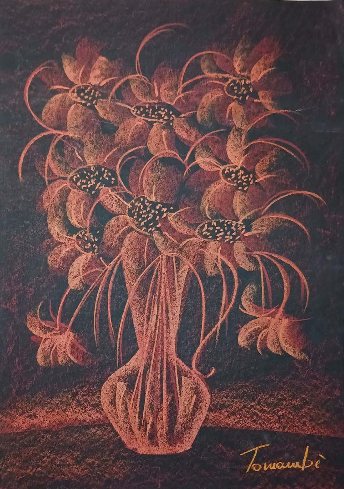 Rino Tornambè, Senza titolo (vaso di fiori), tecniche miste, 70 × 50 cm