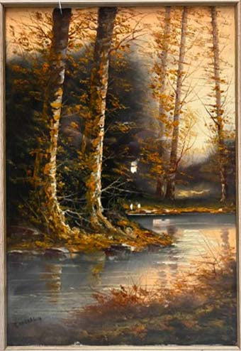 Bosco di A. Barbaglia, olio su tela