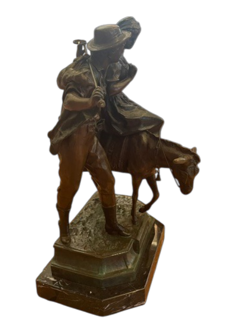 Retour de marché (Il ritorno dal mercato) - Scultura in bronzo - Ernest Rancoulet