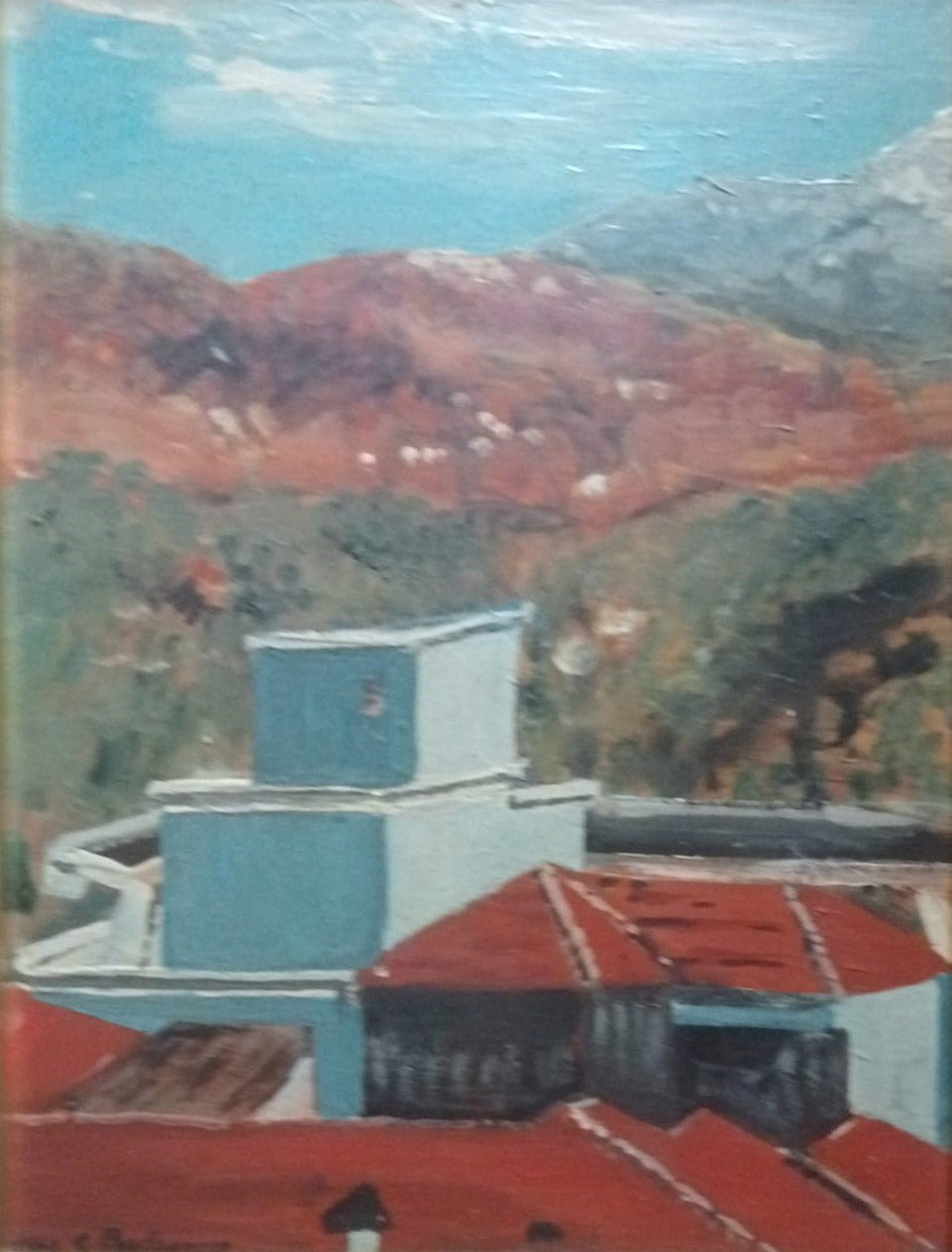Graziella Paolini Parlagreco - Paesaggio con tetti rossi