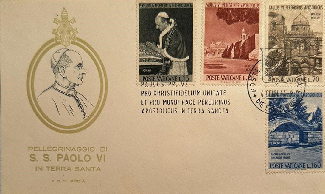 Vatican City stamps in original envelope on the day of issue