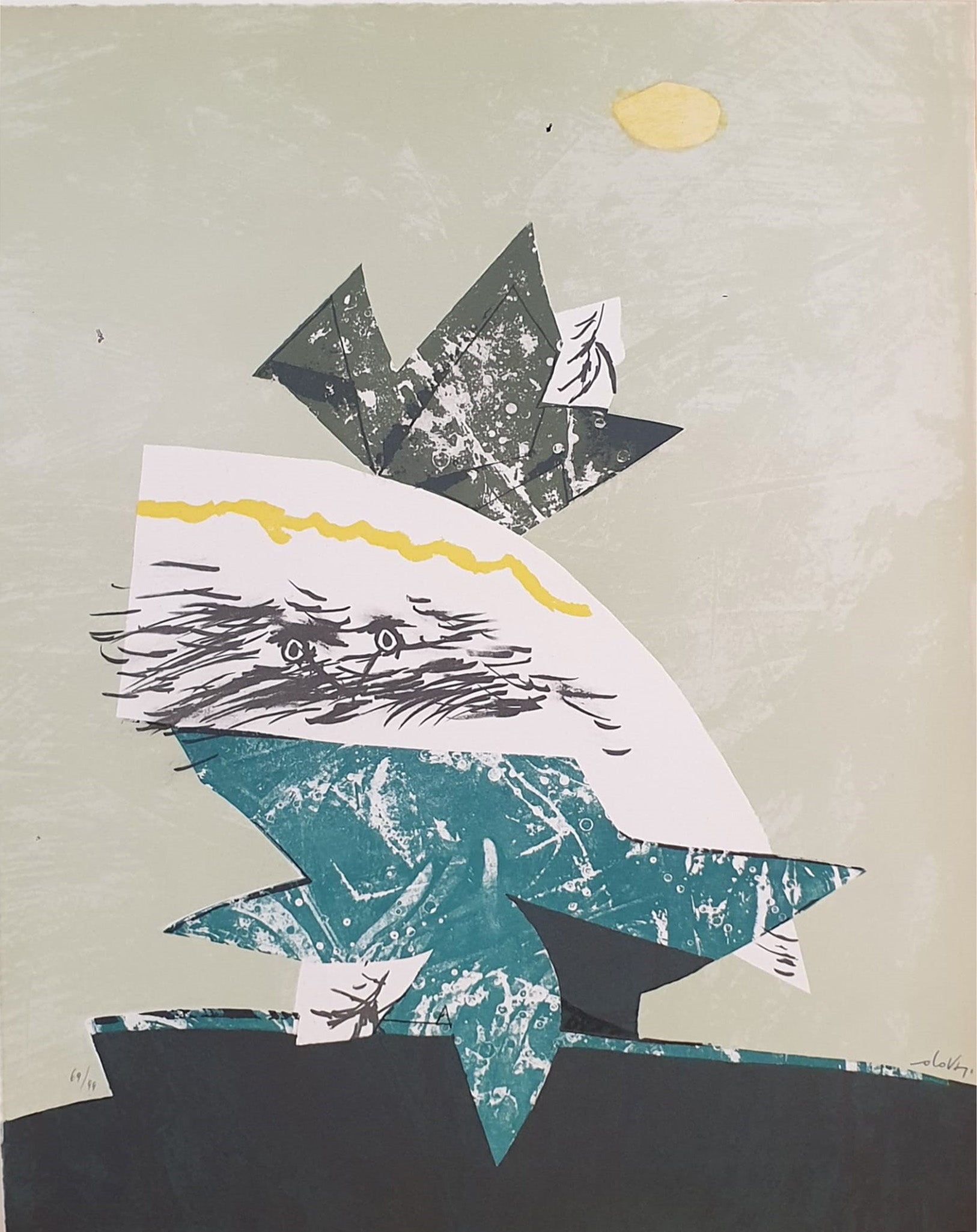 Gianni Dova - Sulle rocce tra le foglie