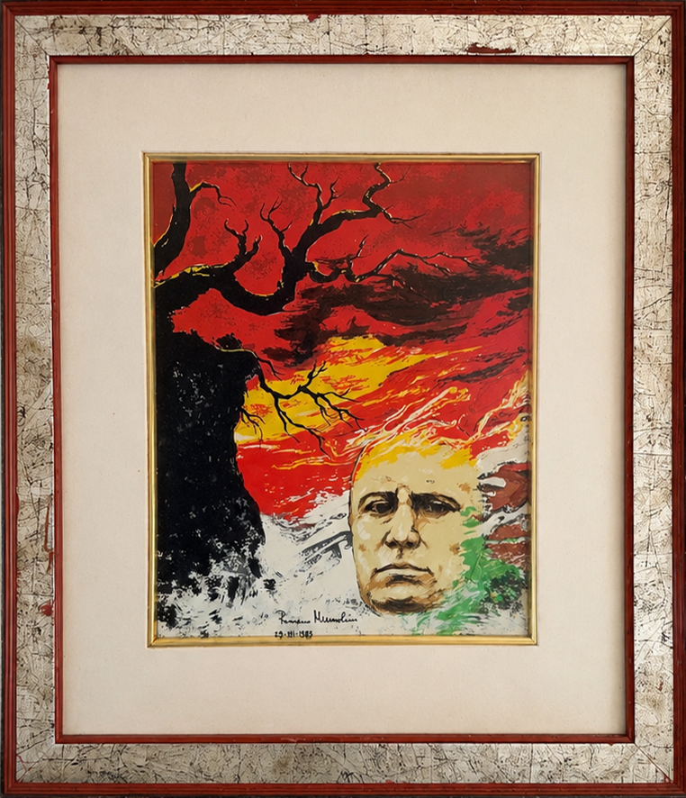 Serigrafia su lastra d’argento di Romano Mussolini