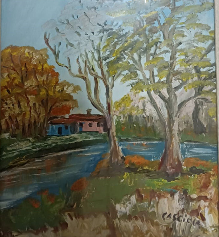 Lina Casciola - Paesaggio rurale con fiume