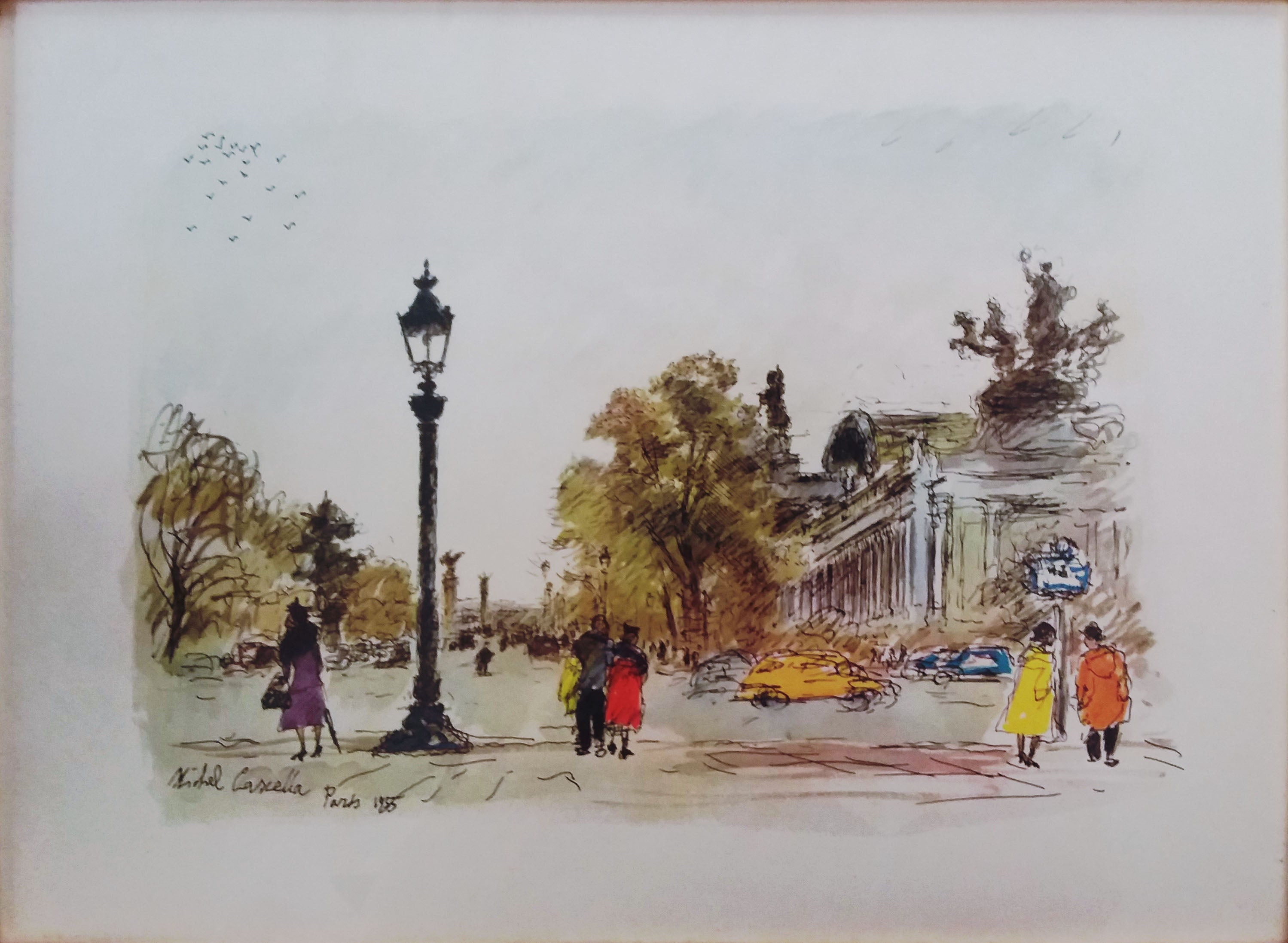 Michele Cascella - Veduta parigina , piazza