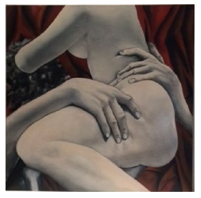(32)L22 - óleo sobre mdf - 40x40 - EL ABRAZO