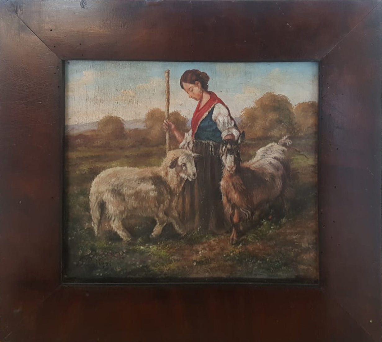 Francesco Paolo Palizzi - Pastorella con pecore