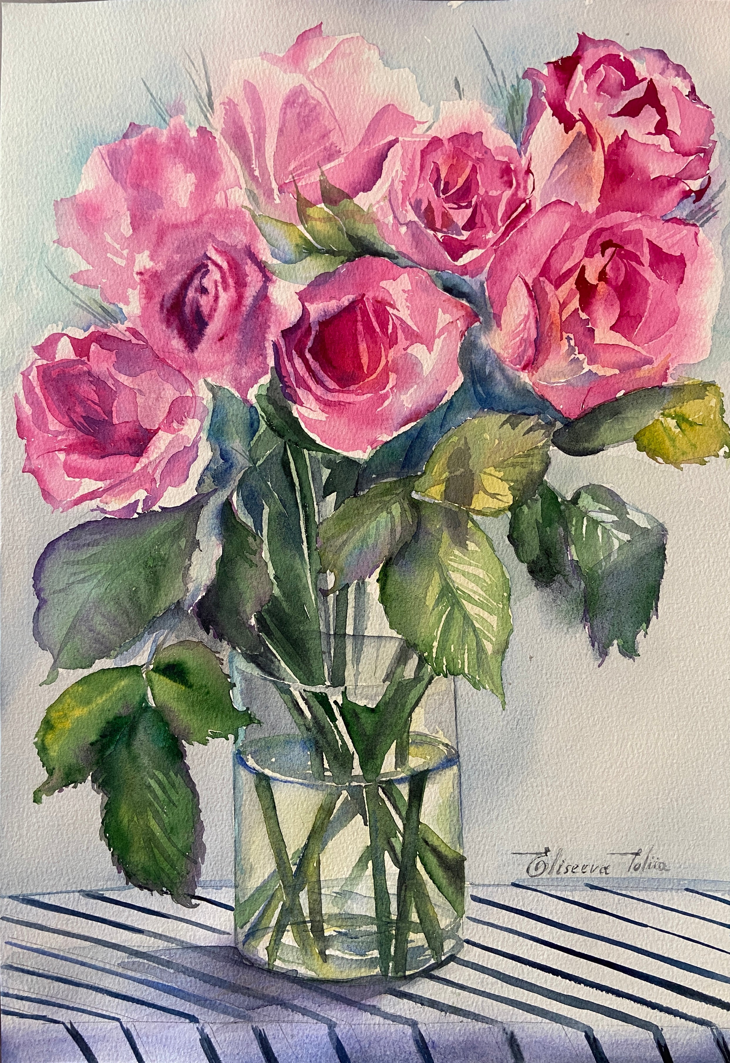 Vaso con rose