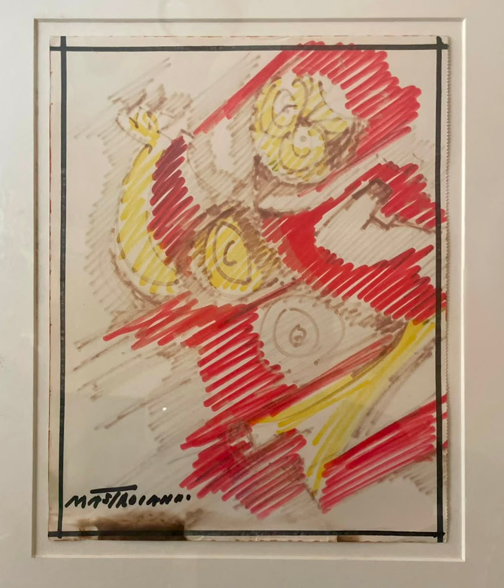 Composizione, tecnica mista su carta di Umberto Mastroianni
