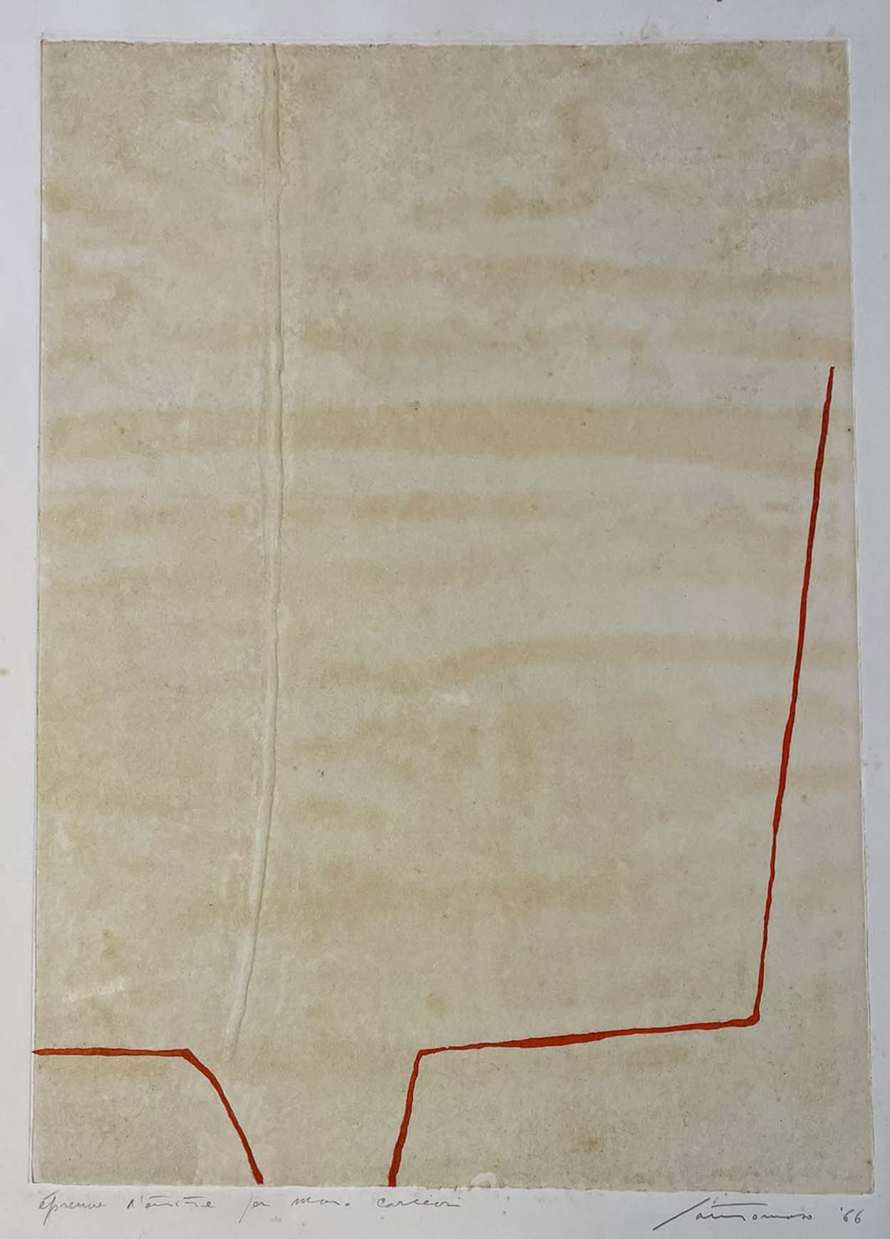 Composizione astratta del 1966, acquaforte e acquatinta di Giuseppe Santomaso