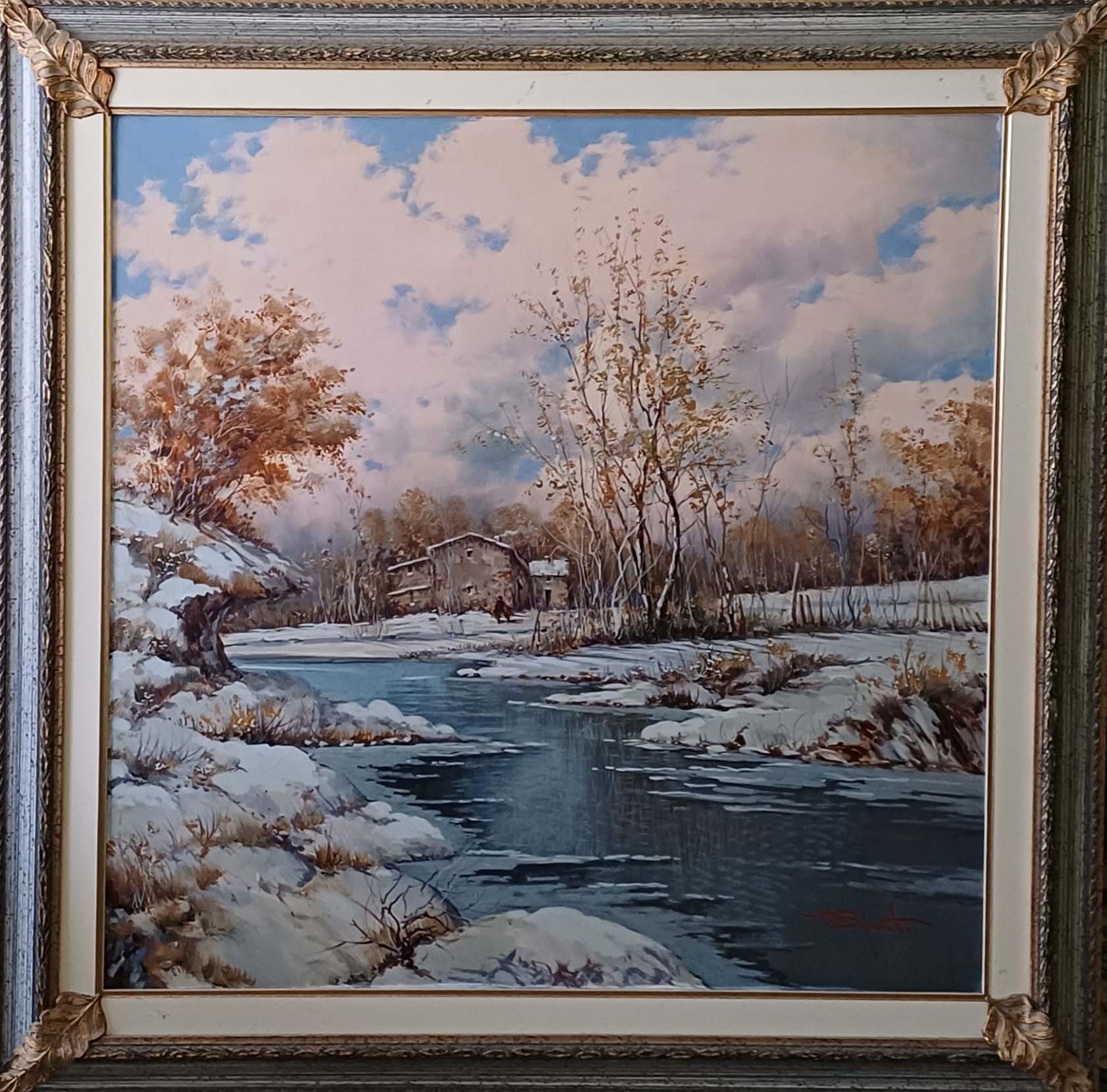 Colori d'inverno di P. Esposito, olio su tela – paesaggio