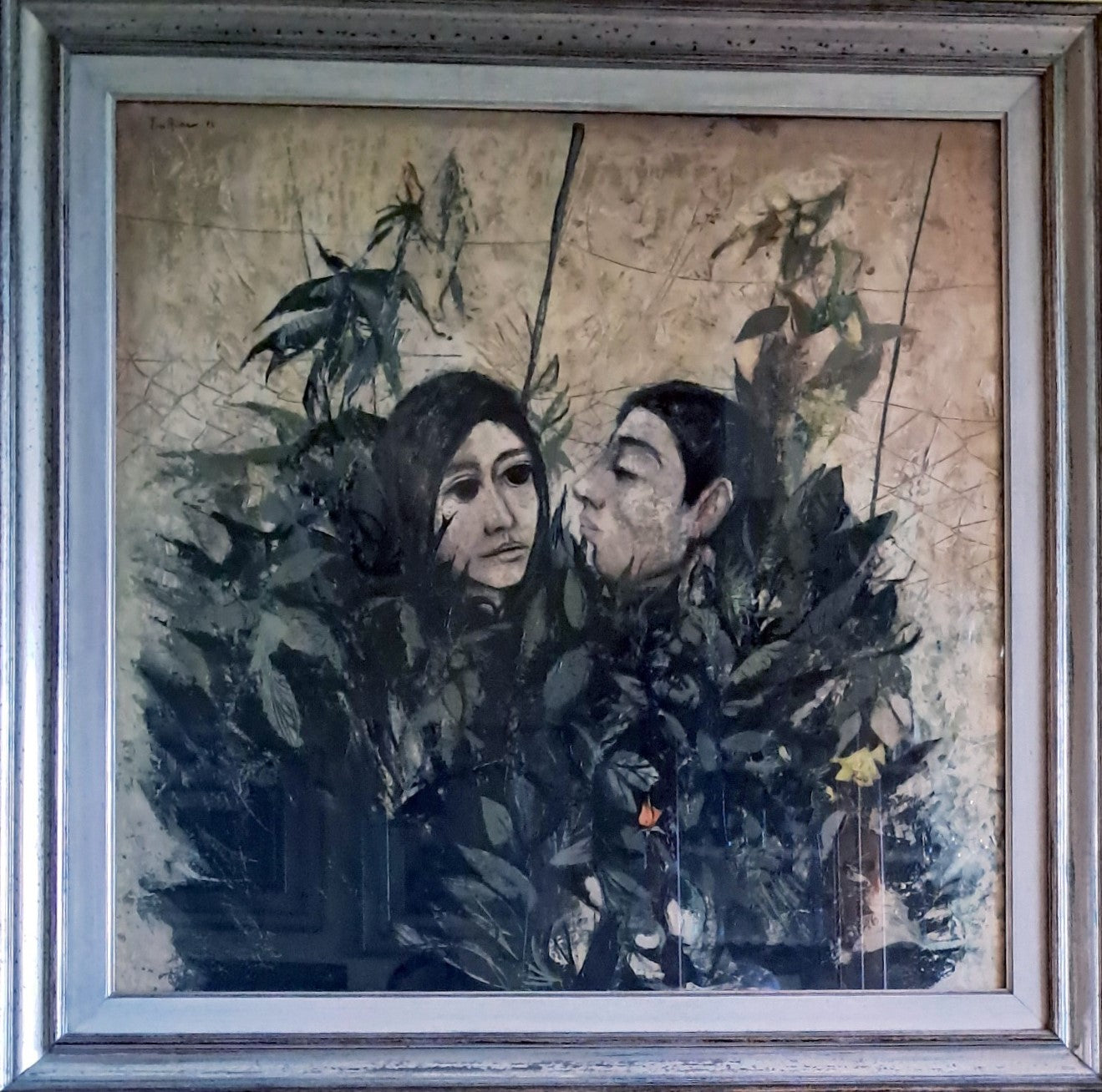 Tino Aime - senza titolo (bacio del roseto figure e vegetazione )