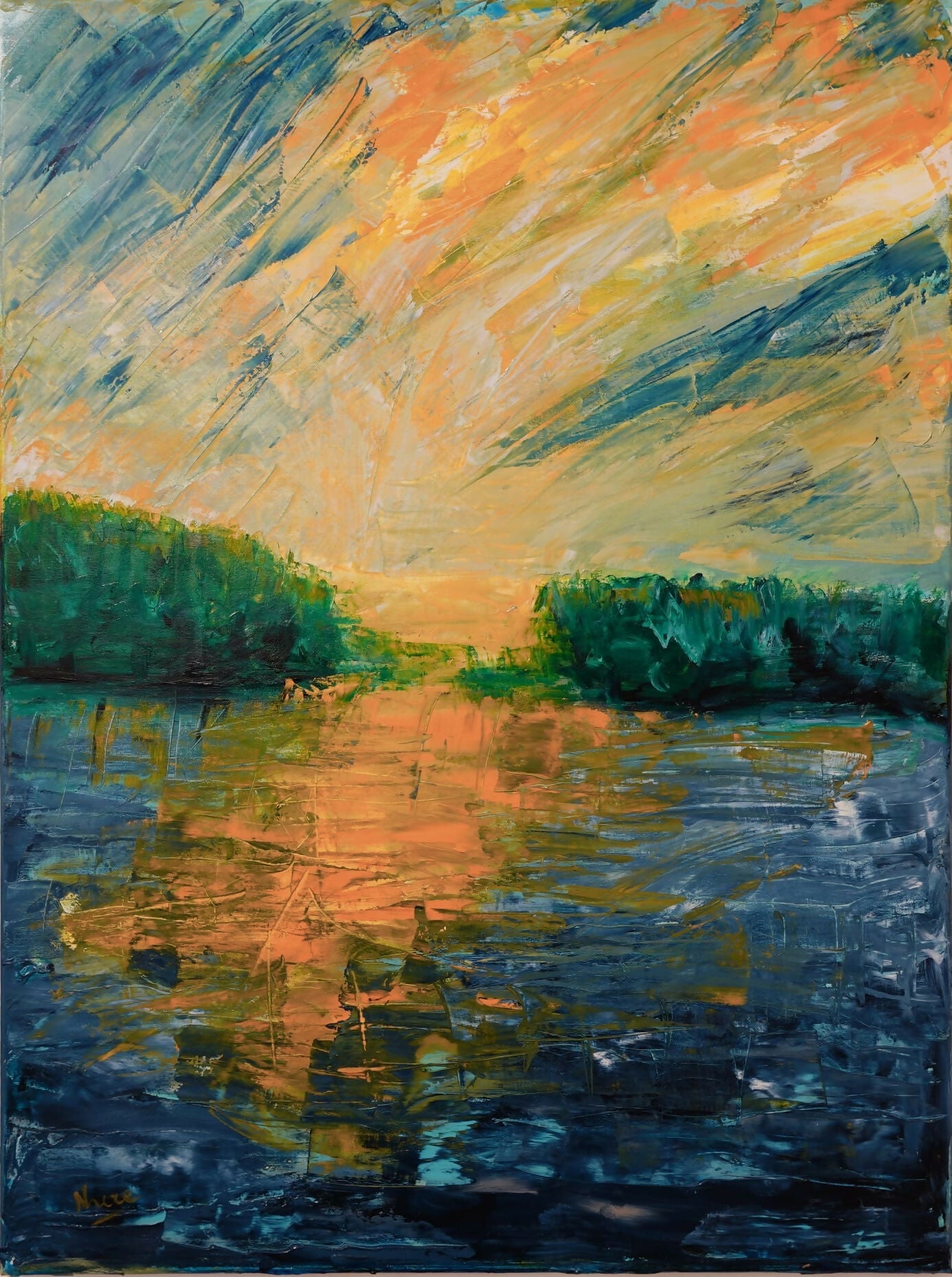 Nadia Crenna - Sguardo sul lago - Olio su tela