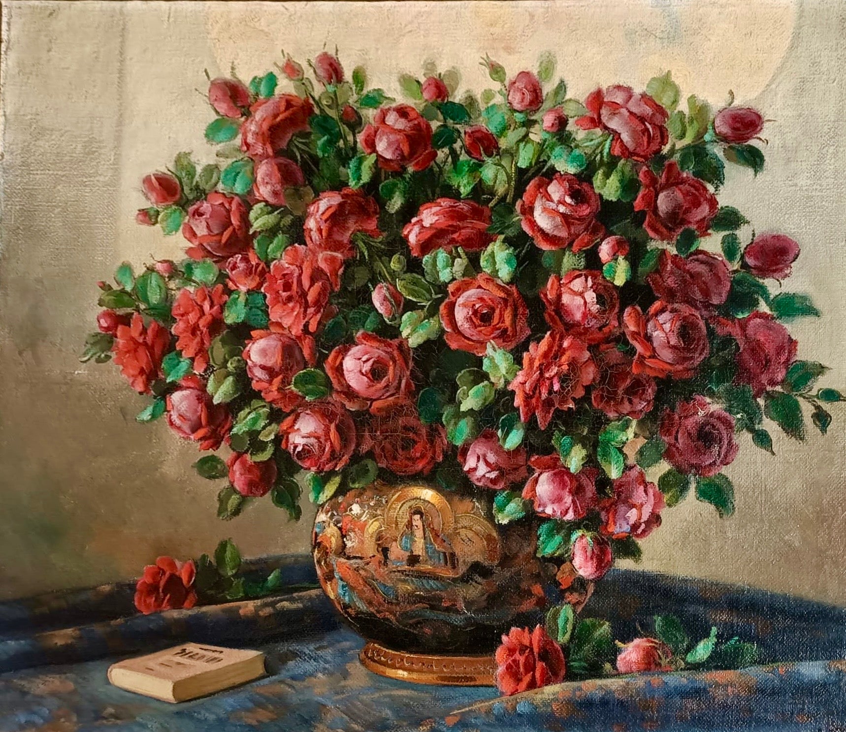Composizione floreale, olio su tela di Alfio Paolo Graziani