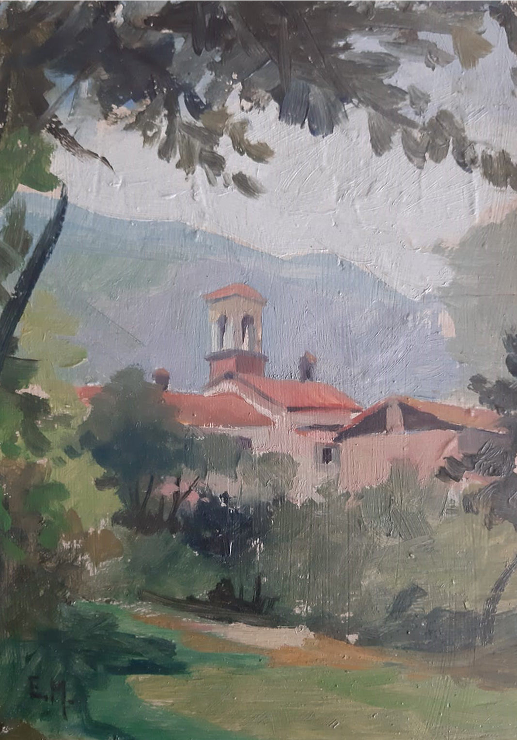 Elvio Meneghetti - Paesaggio di Alano di Piave