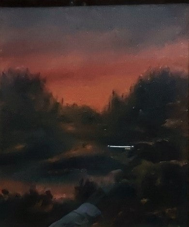 Paesaggio verticale, olio su tela di Antonio Zambrella
