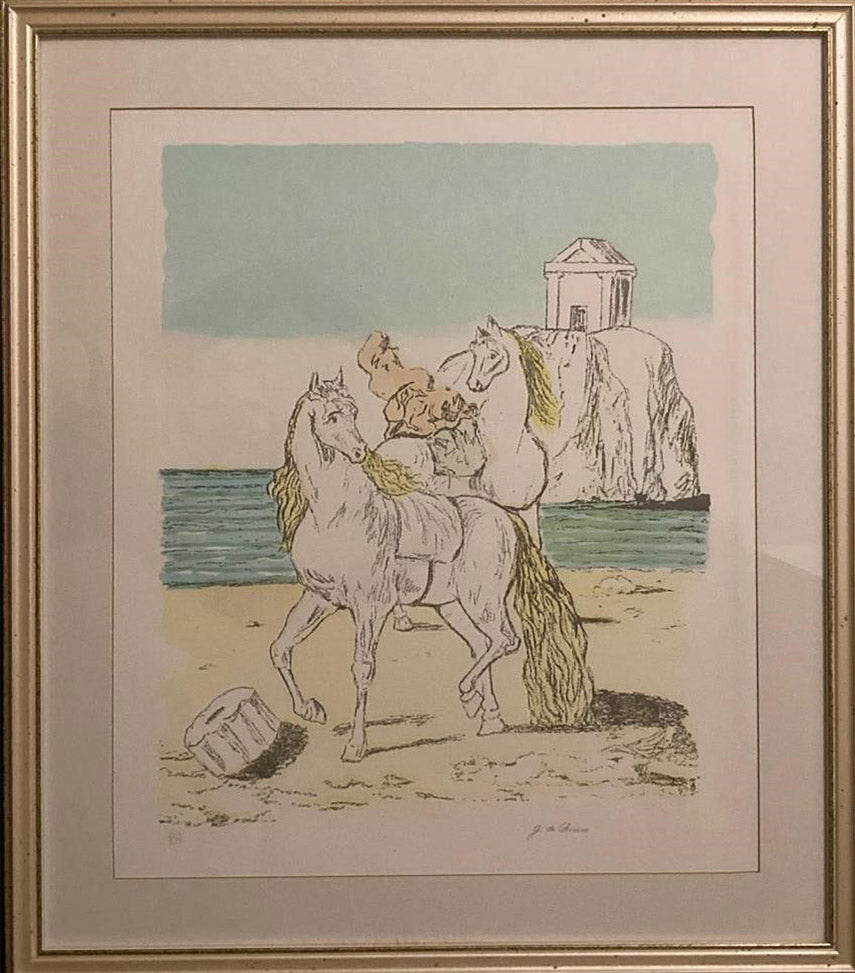 G. De Chirico - Cavalli al tempio