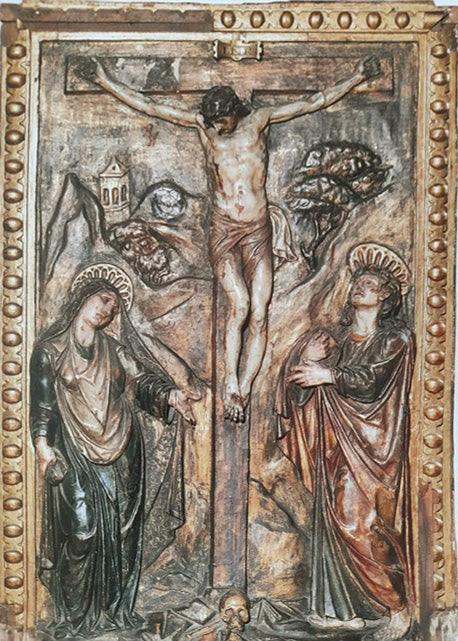 Unknown Author - The Crucifixion, Christ crucified between the Virgin and St. John the Evangelist, Spanish school, late 16th century