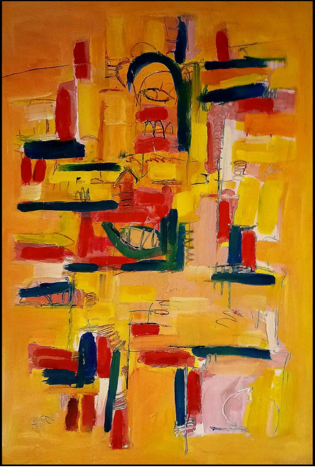 Pagliaccio di Gianfranco Giovannoni, pittura a pennello con pigmenti acrilici e sabbia su tela